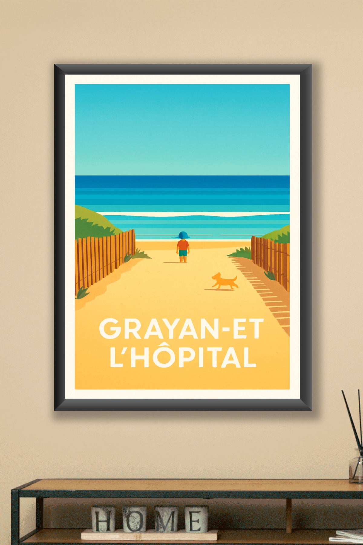 Affiche Grayan-et-l'Hôpital — Invitation à la plage et à la sérénité · poster d'art de Grayan-et-l'Hôpital