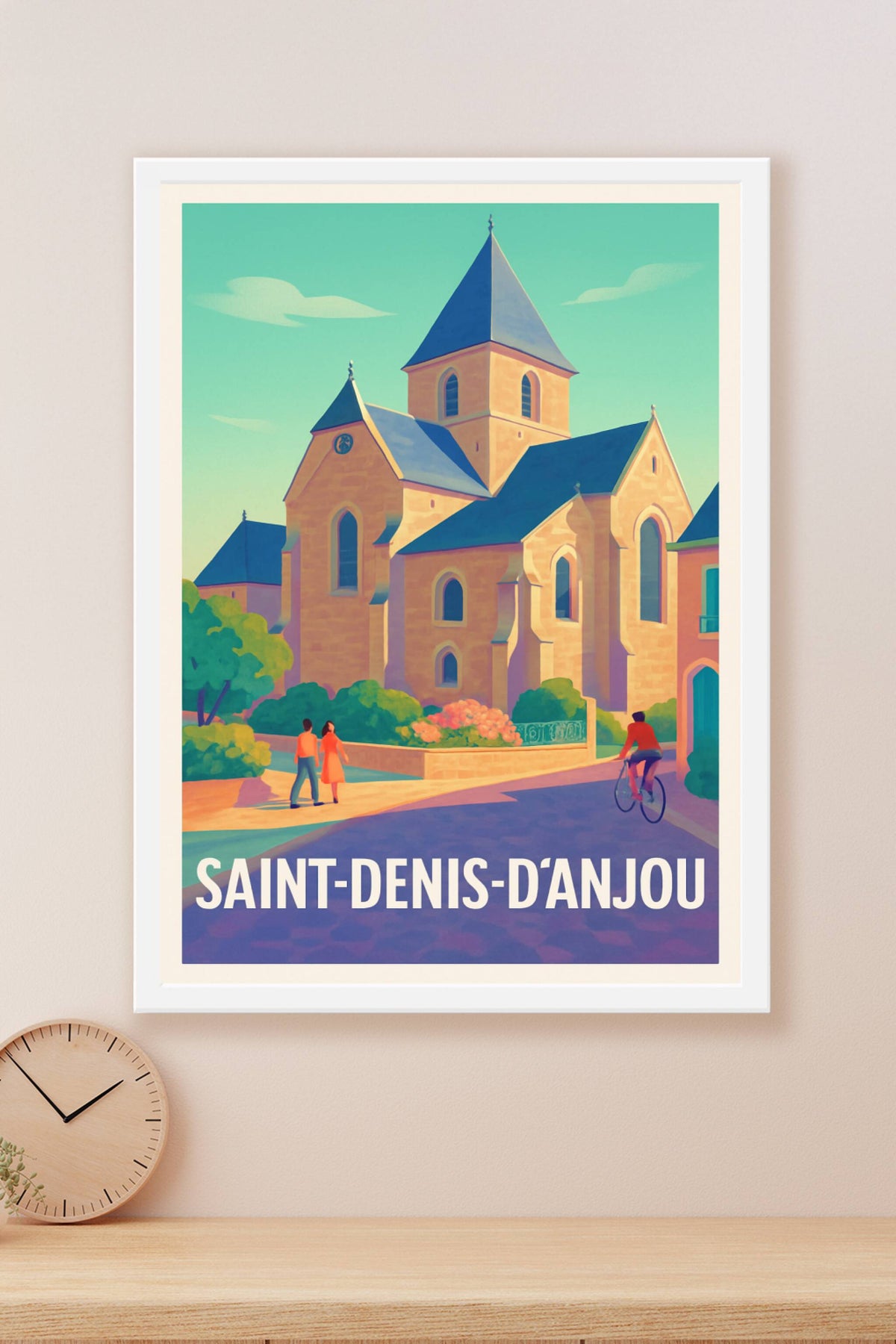 Affiche Saint-Denis-d'Anjou — Charme et Sérénité Angevine · poster d'art de Saint-Denis-d'Anjou