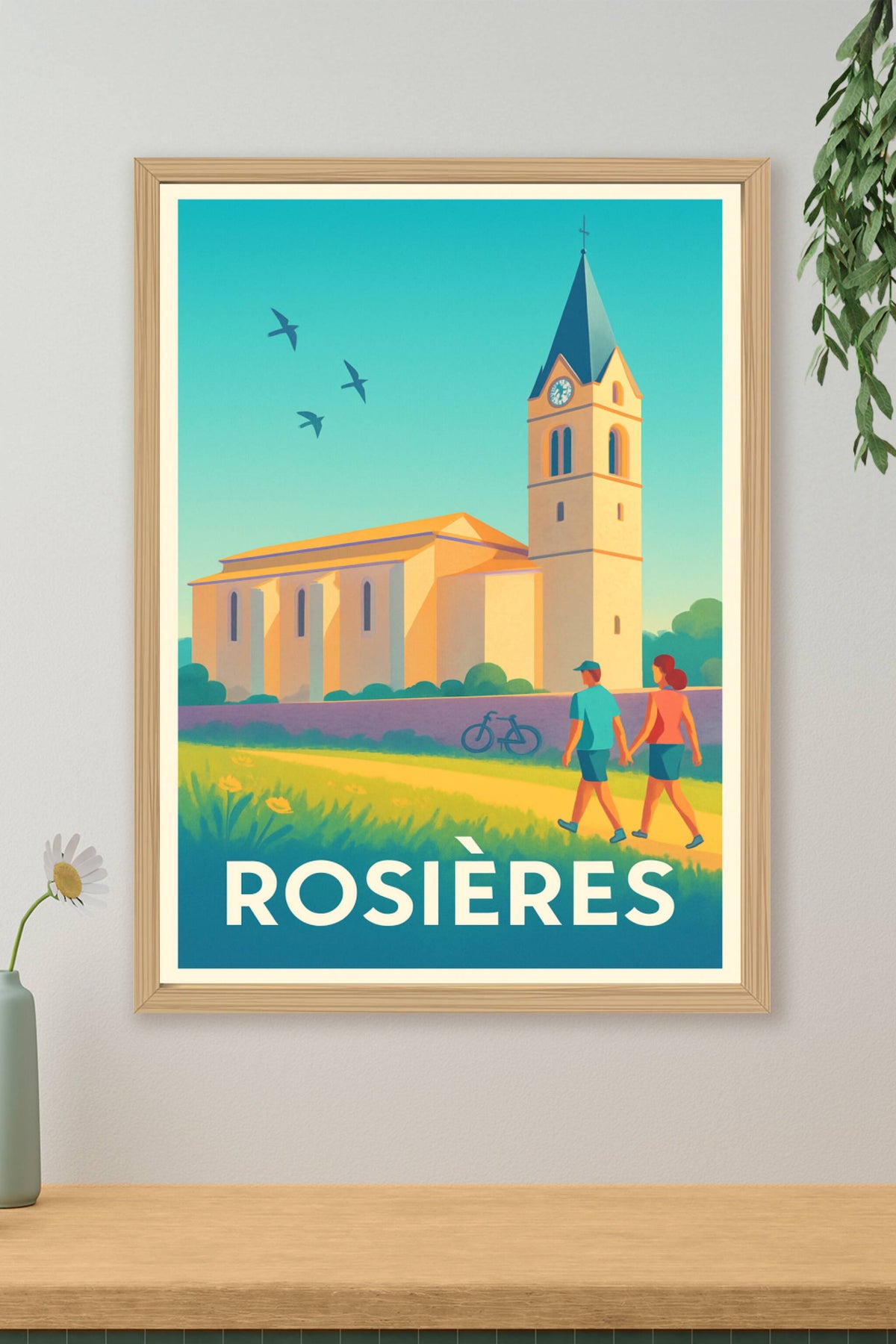 Affiche Rosières — Promenade paisible au cœur du patrimoine · poster d'art de Rosières