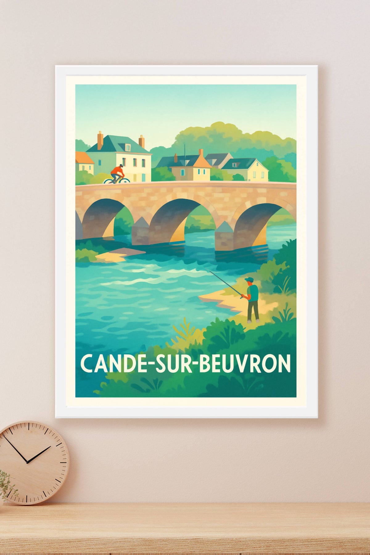 Affiche Cande-sur-Beuvron — Charme paisible au fil de l'eau · poster d'art de Cande-sur-Beuvron