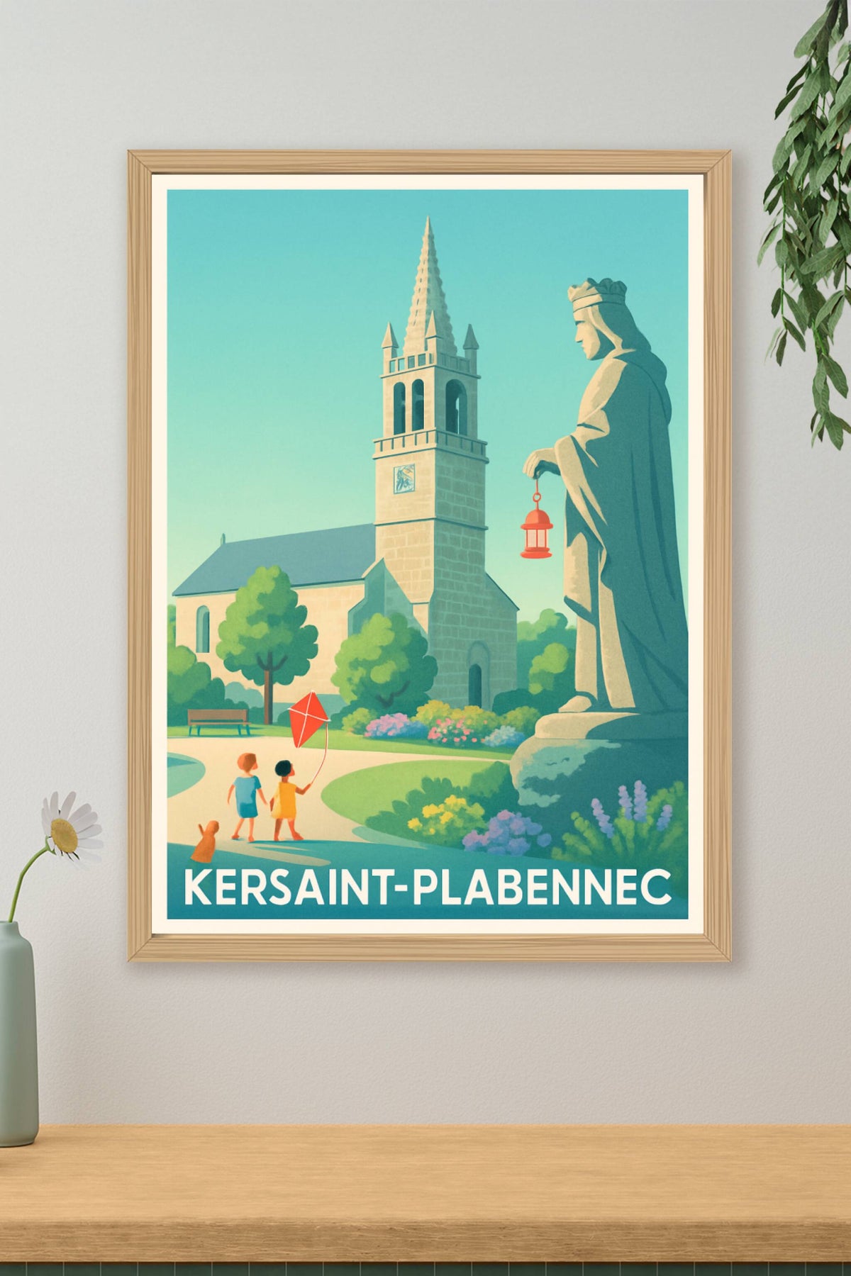 Affiche Kersaint-Plabennec — Charme et Sérénité en Bretagne · poster d'art de Kersaint-Plabennec