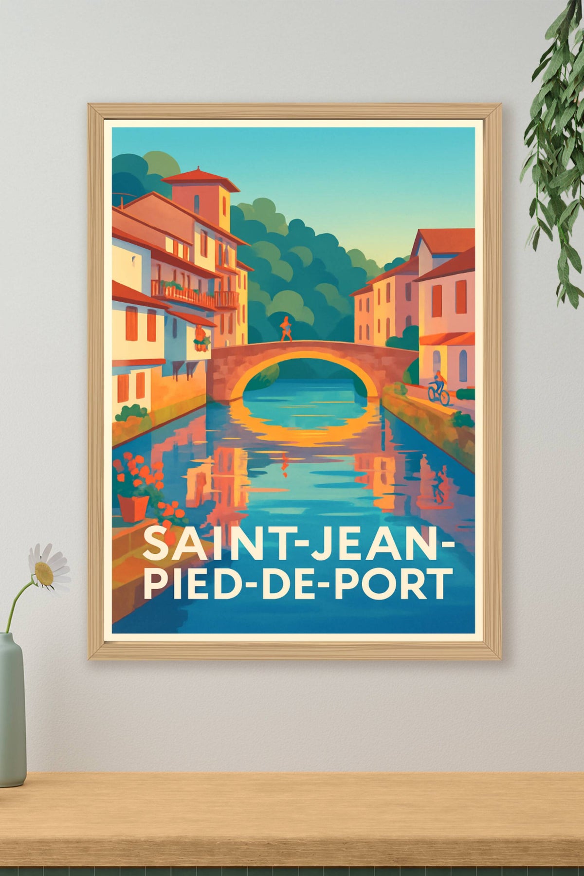 Affiche Saint-Jean-Pied-de-Port — Charme et sérénité basques · poster d'art de Saint-Jean-Pied-de-Port
