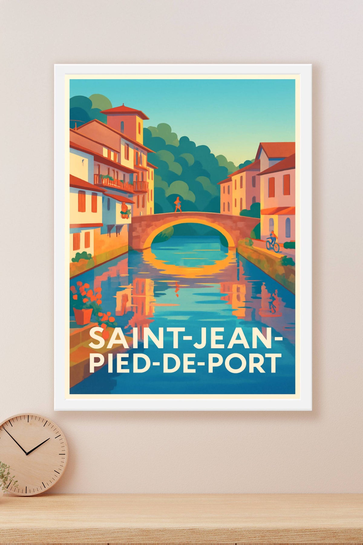 Affiche Saint-Jean-Pied-de-Port — Charme et sérénité basques · poster d'art de Saint-Jean-Pied-de-Port