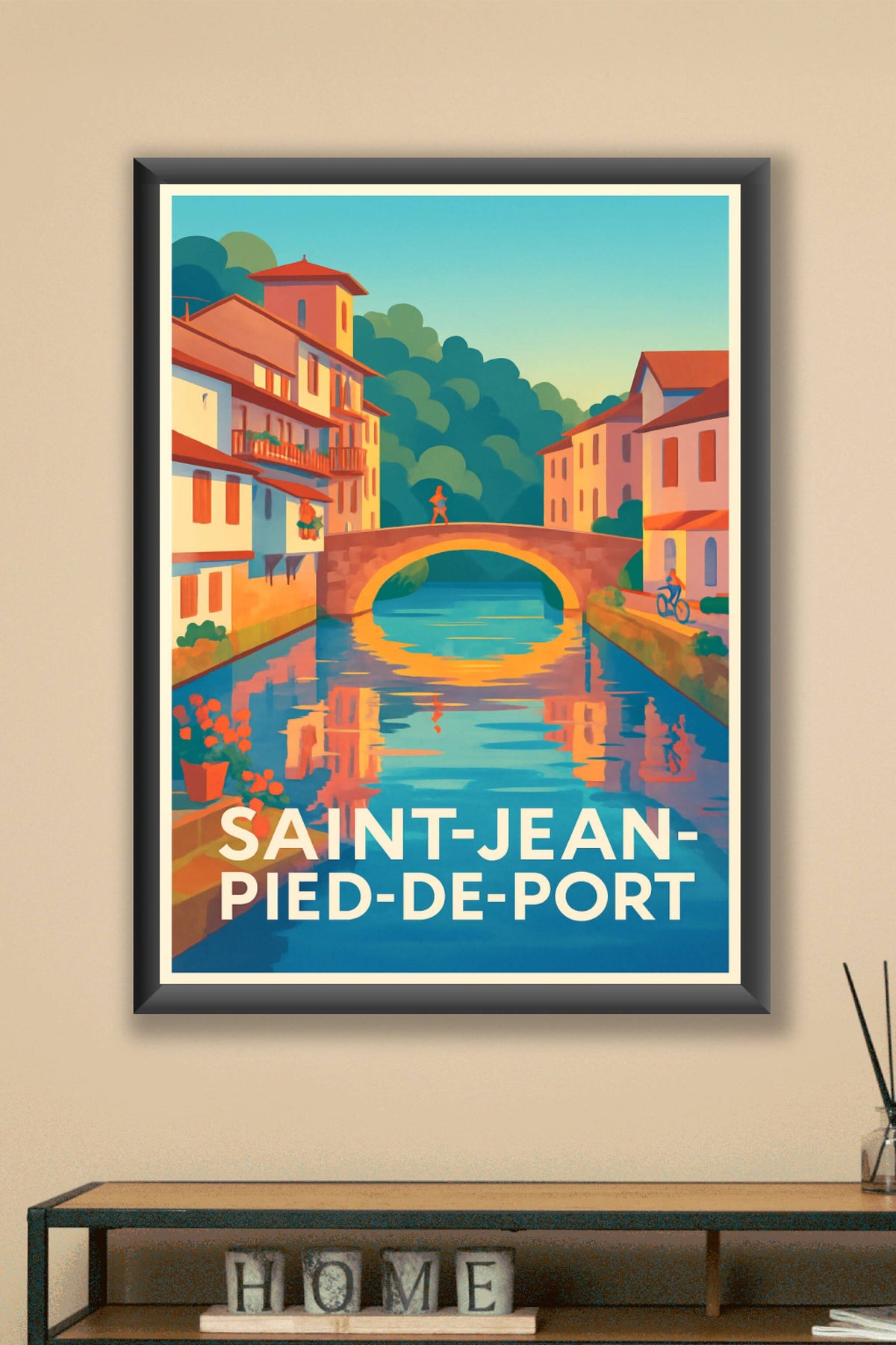 Affiche Saint-Jean-Pied-de-Port — Charme et sérénité basques · poster d'art de Saint-Jean-Pied-de-Port