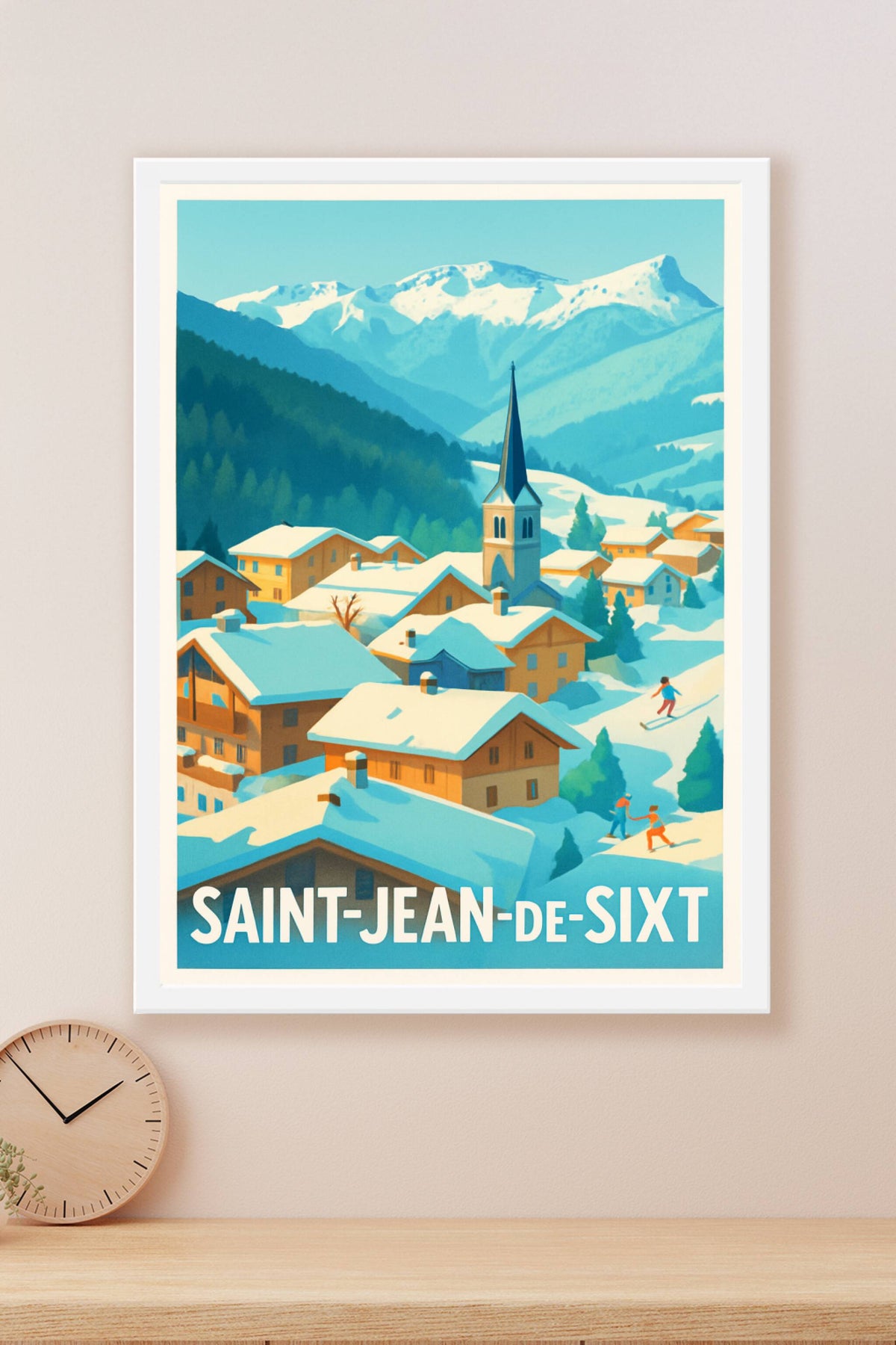 Affiche Saint-Jean-de-Sixt — Charme enneigé des Alpes · poster d'art de Saint-Jean-de-Sixt