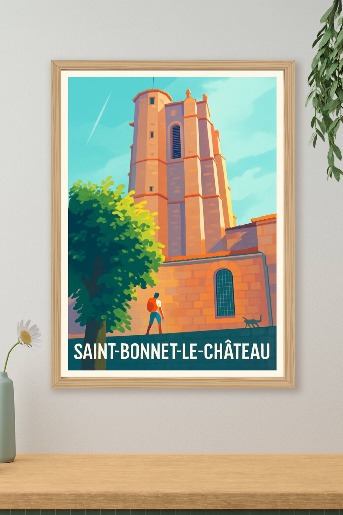 Affiche Saint-Bonnet-le-Château — Charme médiéval et lumière dorée · poster d'art de Saint-Bonnet-le-Château