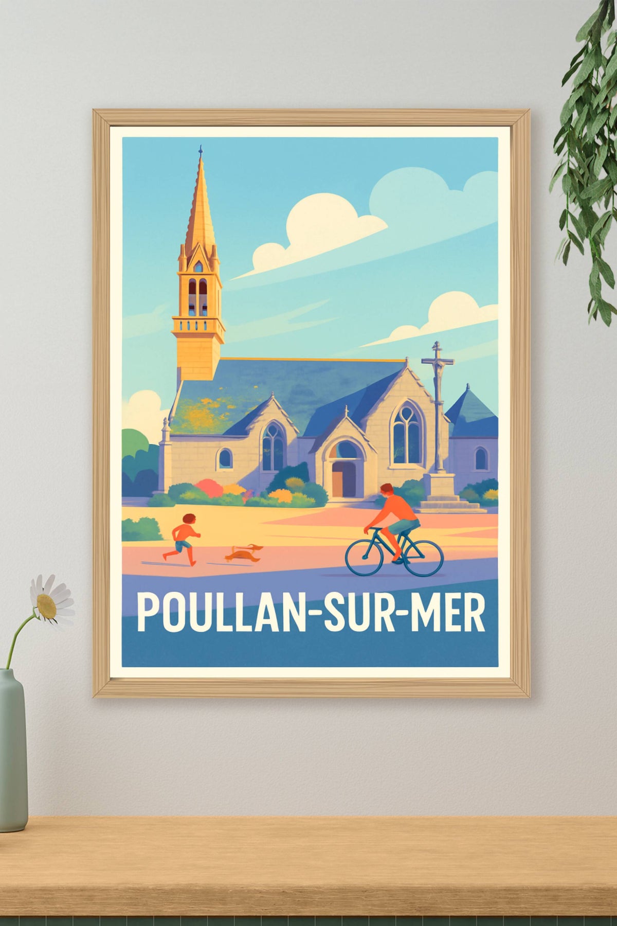 Affiche Poullan-sur-Mer — Un instant de sérénité côtière · poster d'art de Poullan-sur-Mer