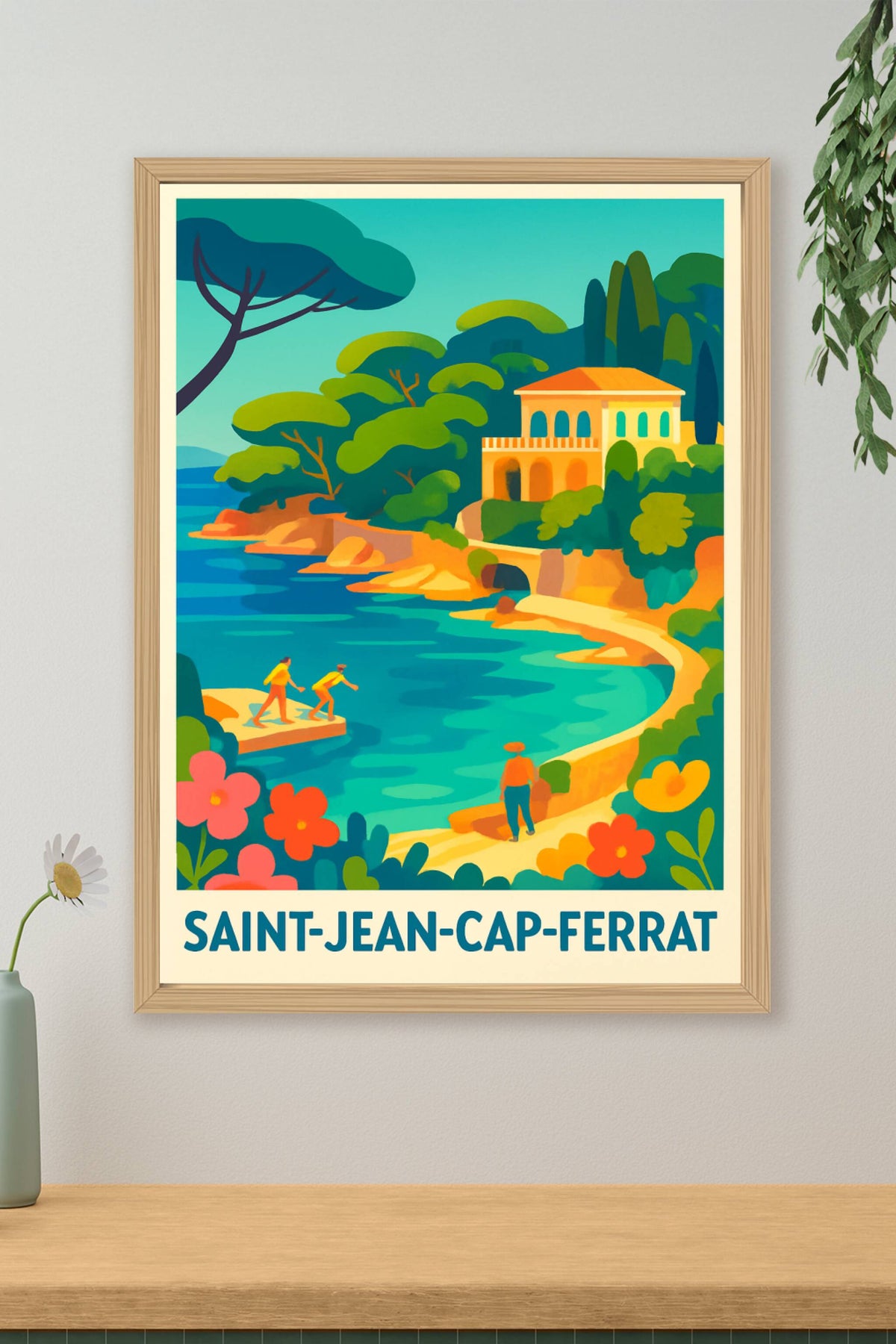 Affiche Saint-Jean-Cap-Ferrat — Évasion en bord de mer · poster d'art de Saint-Jean-Cap-Ferrat