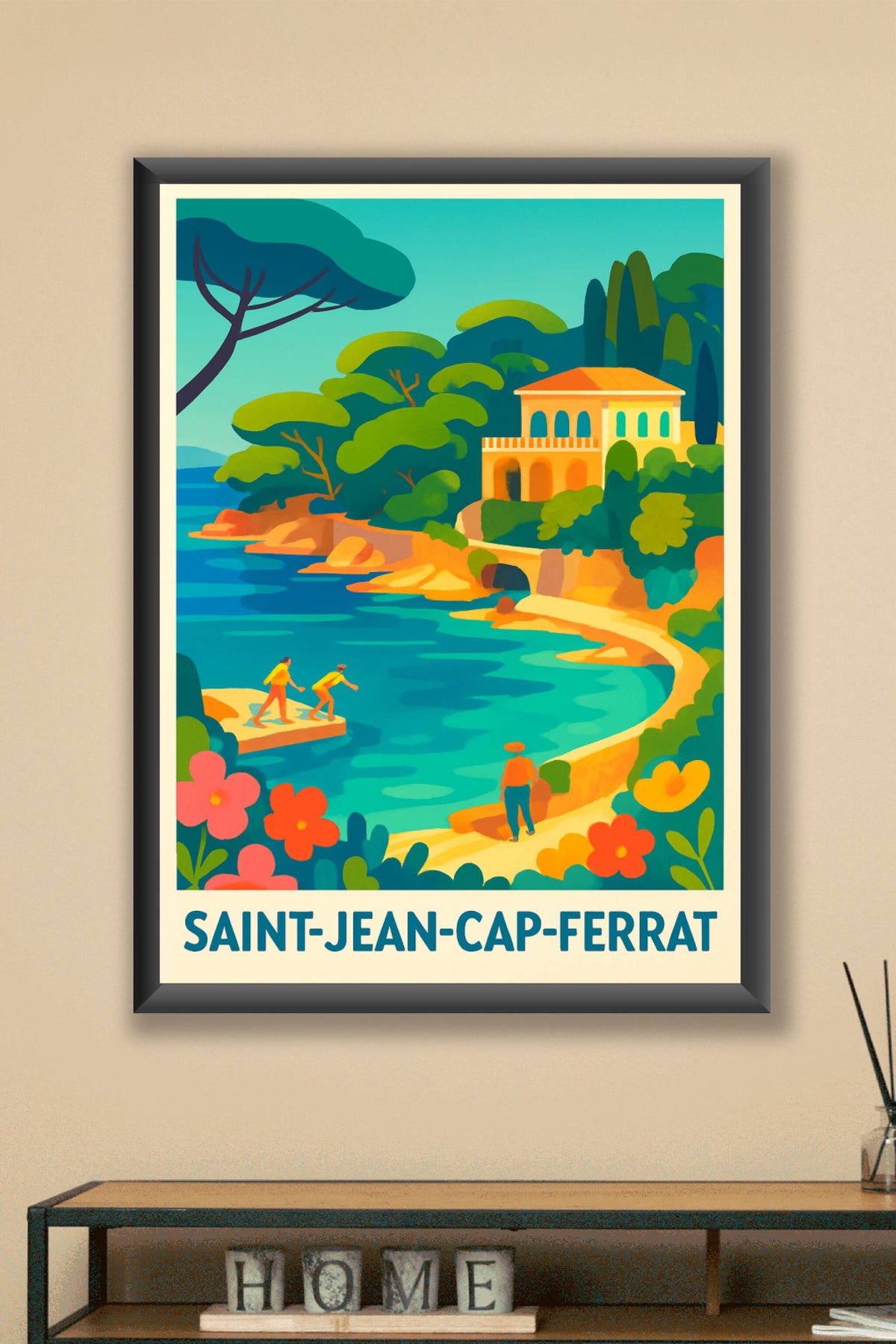 Affiche Saint-Jean-Cap-Ferrat — Évasion en bord de mer · poster d'art de Saint-Jean-Cap-Ferrat