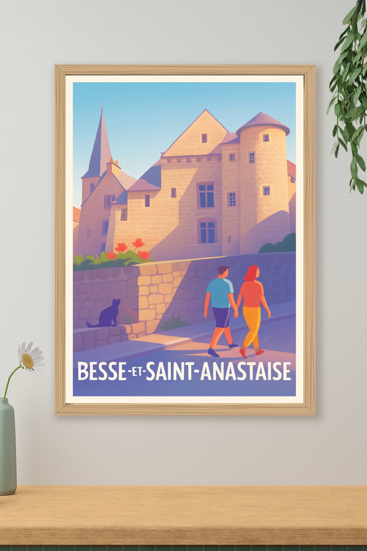 Affiche Besse-et-Saint-Anastaise — Promenade au cœur d'un village historique · poster d'art de Besse-et-Saint-Anastaise