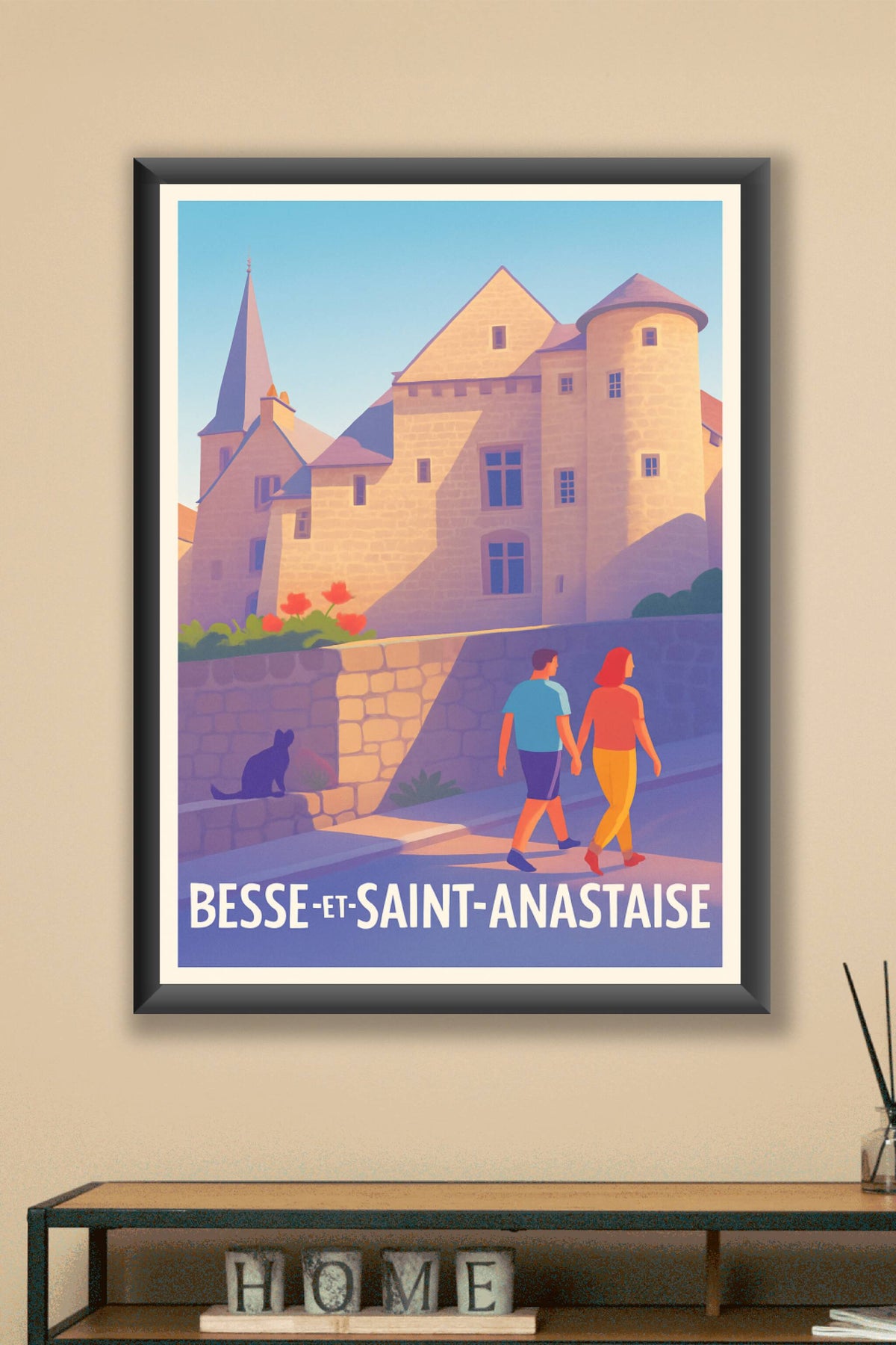 Affiche Besse-et-Saint-Anastaise — Promenade au cœur d'un village historique · poster d'art de Besse-et-Saint-Anastaise