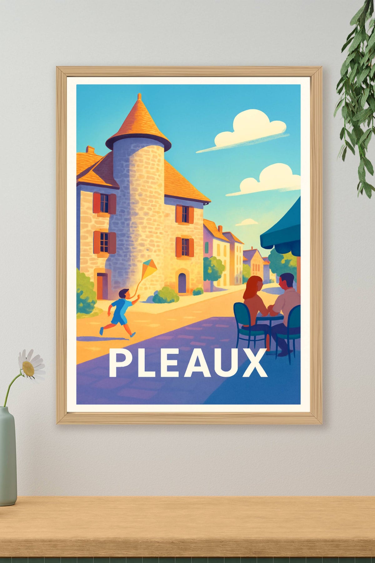 Affiche Pleaux — L'art de vivre en toute sérénité · poster d'art de Pleaux