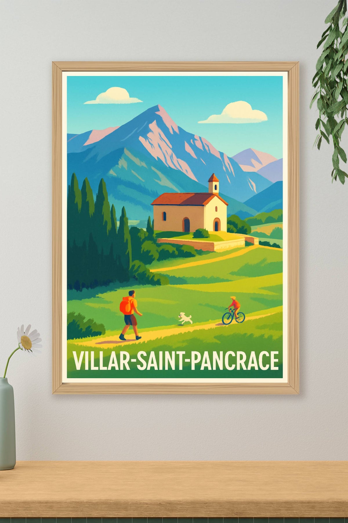 Affiche Villar-Saint-Pancrace — Évasion et nature en montagne · poster d'art de Villar-Saint-Pancrace