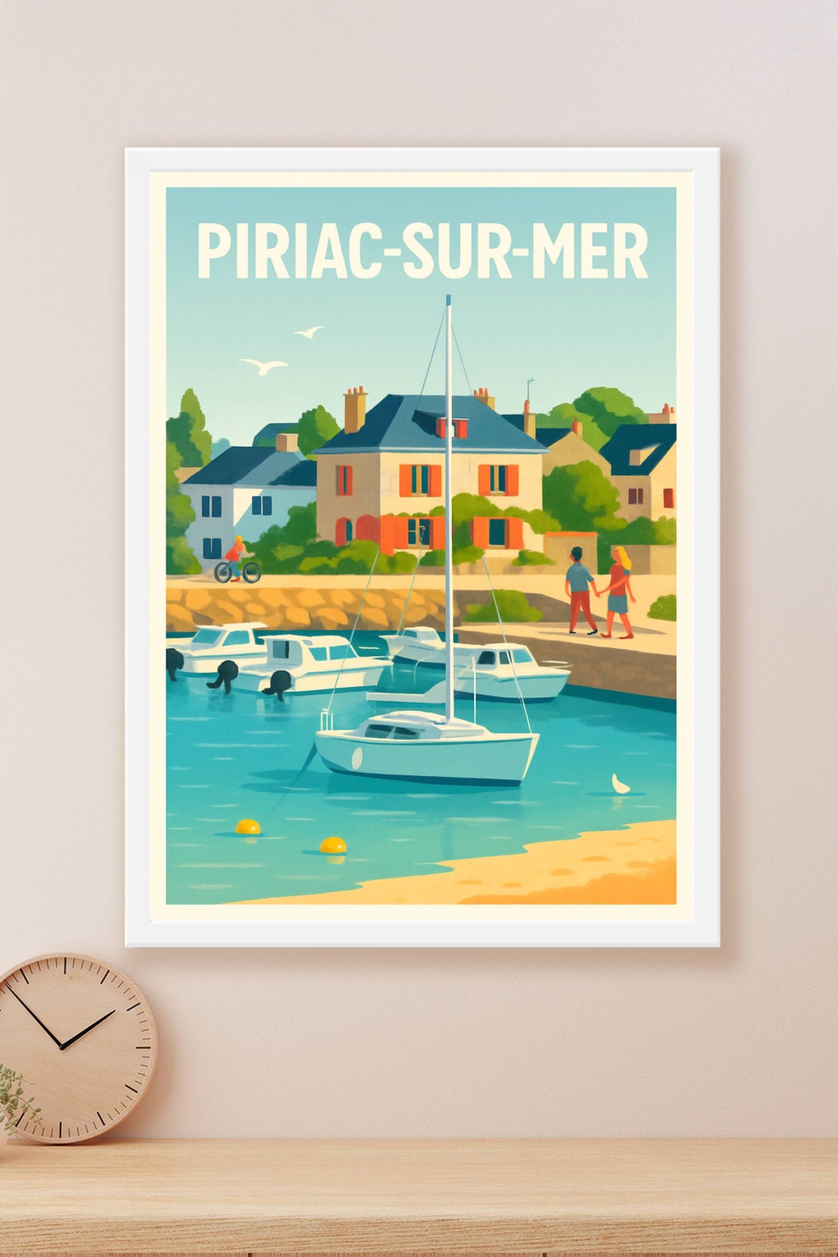 Affiche Piriac-sur-Mer — Escapade romantique au bord de l'eau · poster d'art de Piriac-sur-Mer