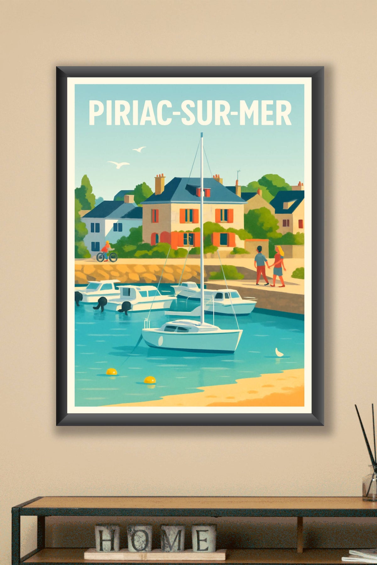 Affiche Piriac-sur-Mer — Escapade romantique au bord de l'eau · poster d'art de Piriac-sur-Mer
