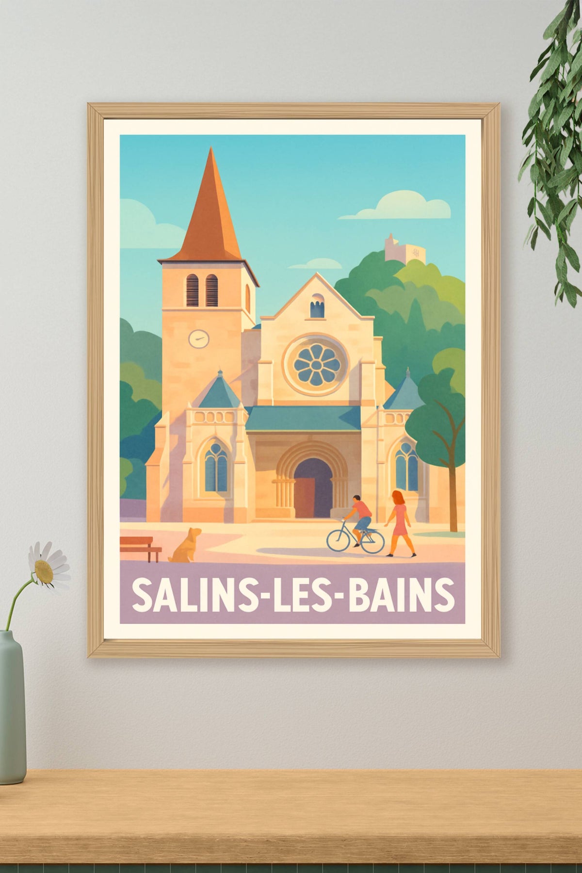 Affiche Salins-les-Bains — Charme authentique et douceur de vivre · poster d'art de Salins-les-Bains