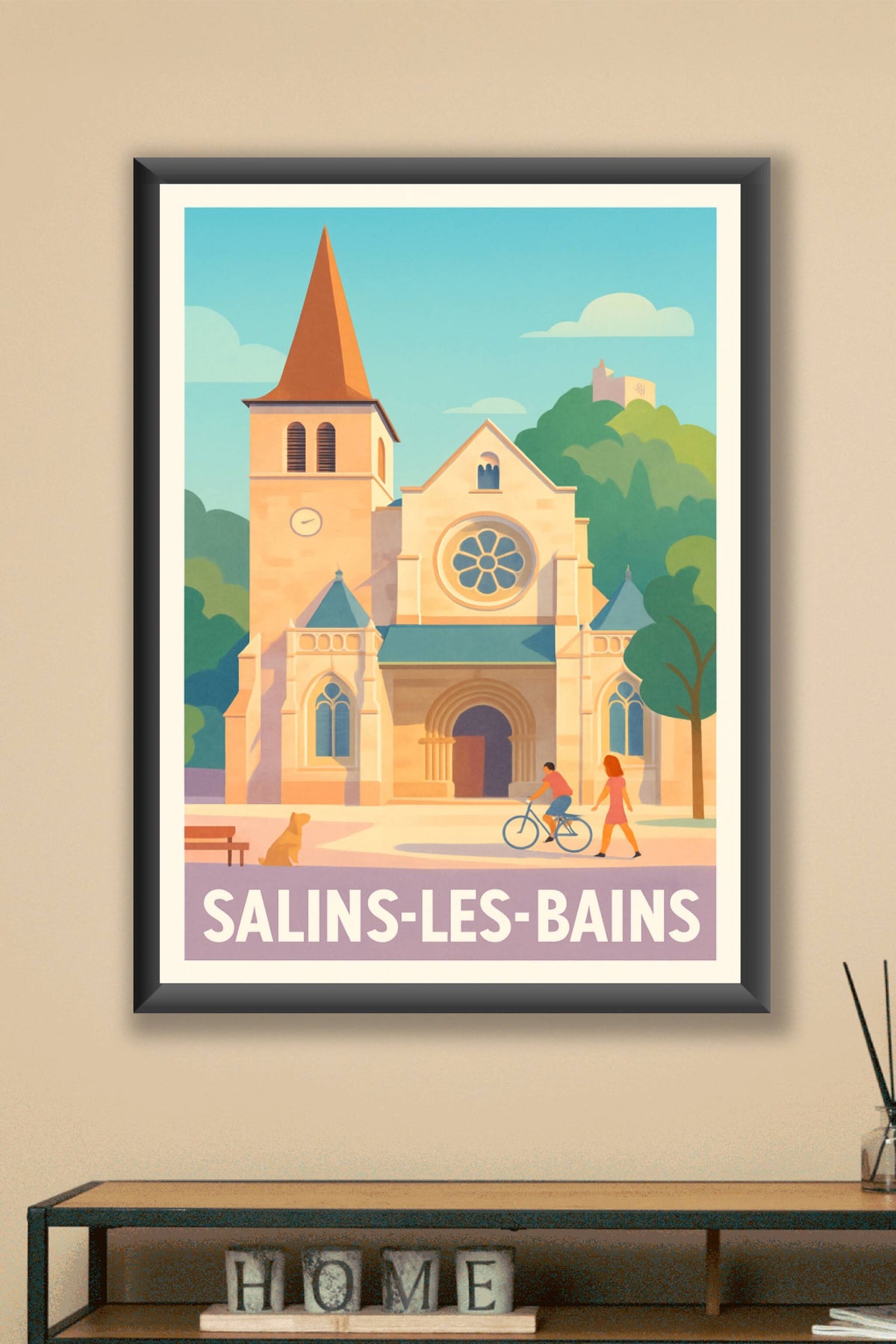 Affiche Salins-les-Bains — Charme authentique et douceur de vivre · poster d'art de Salins-les-Bains