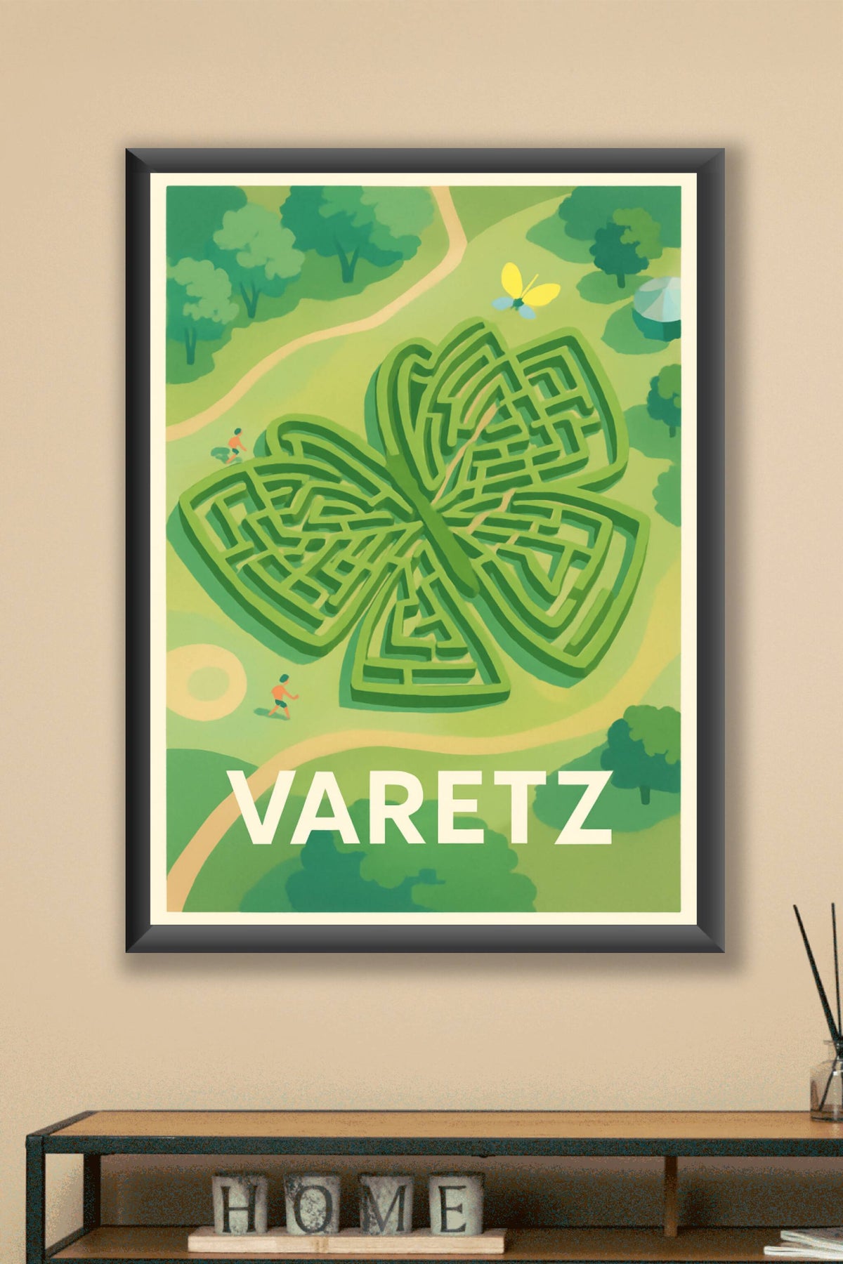 Affiche Varetz — L'enchanteur labyrinthe en forme de papillon · poster d'art de Varetz