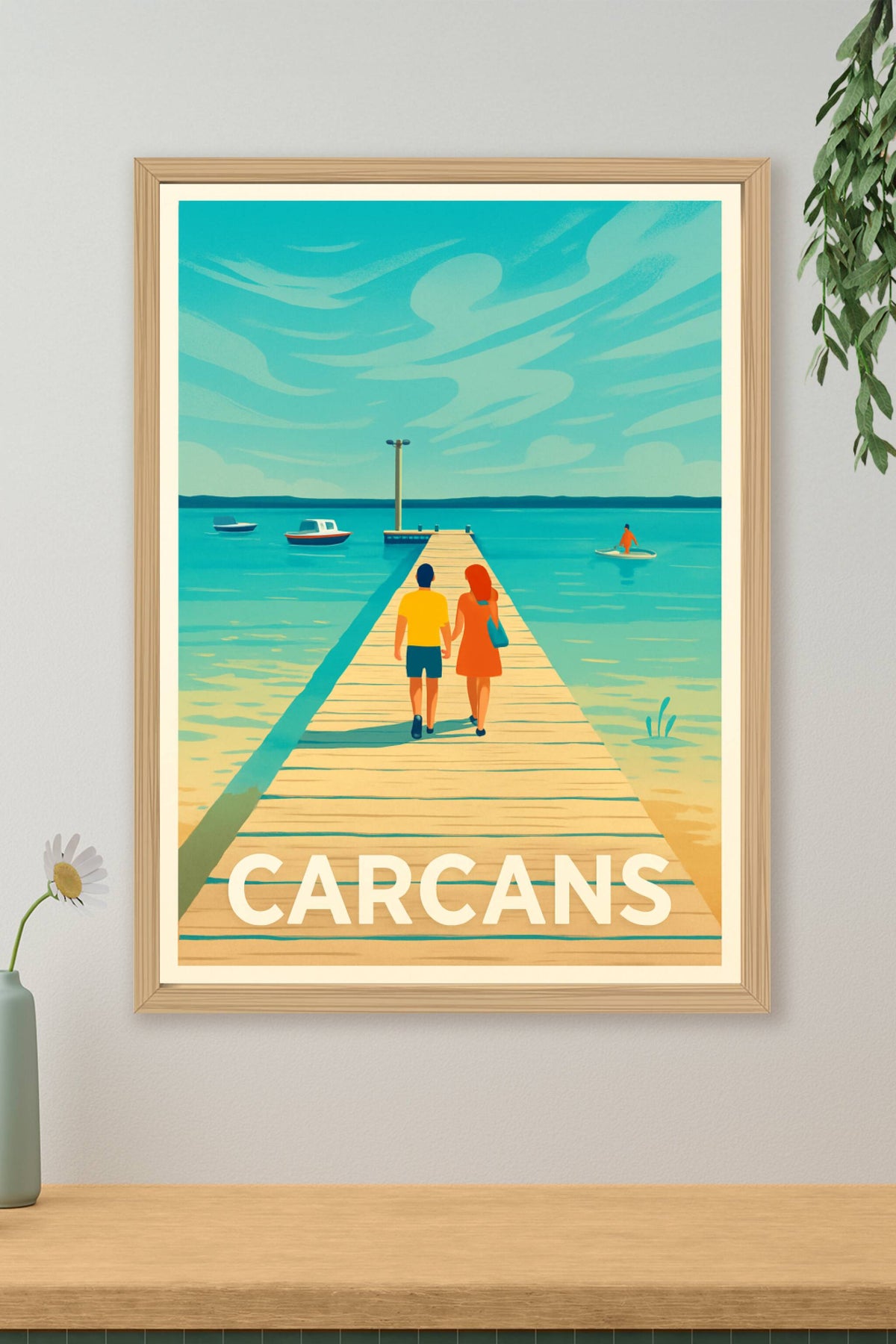 Affiche Carcans — Évasion au bord de l'eau · poster d'art de Carcans