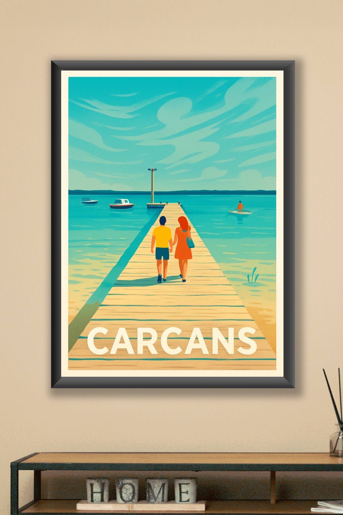 Affiche Carcans — Évasion au bord de l'eau · poster d'art de Carcans