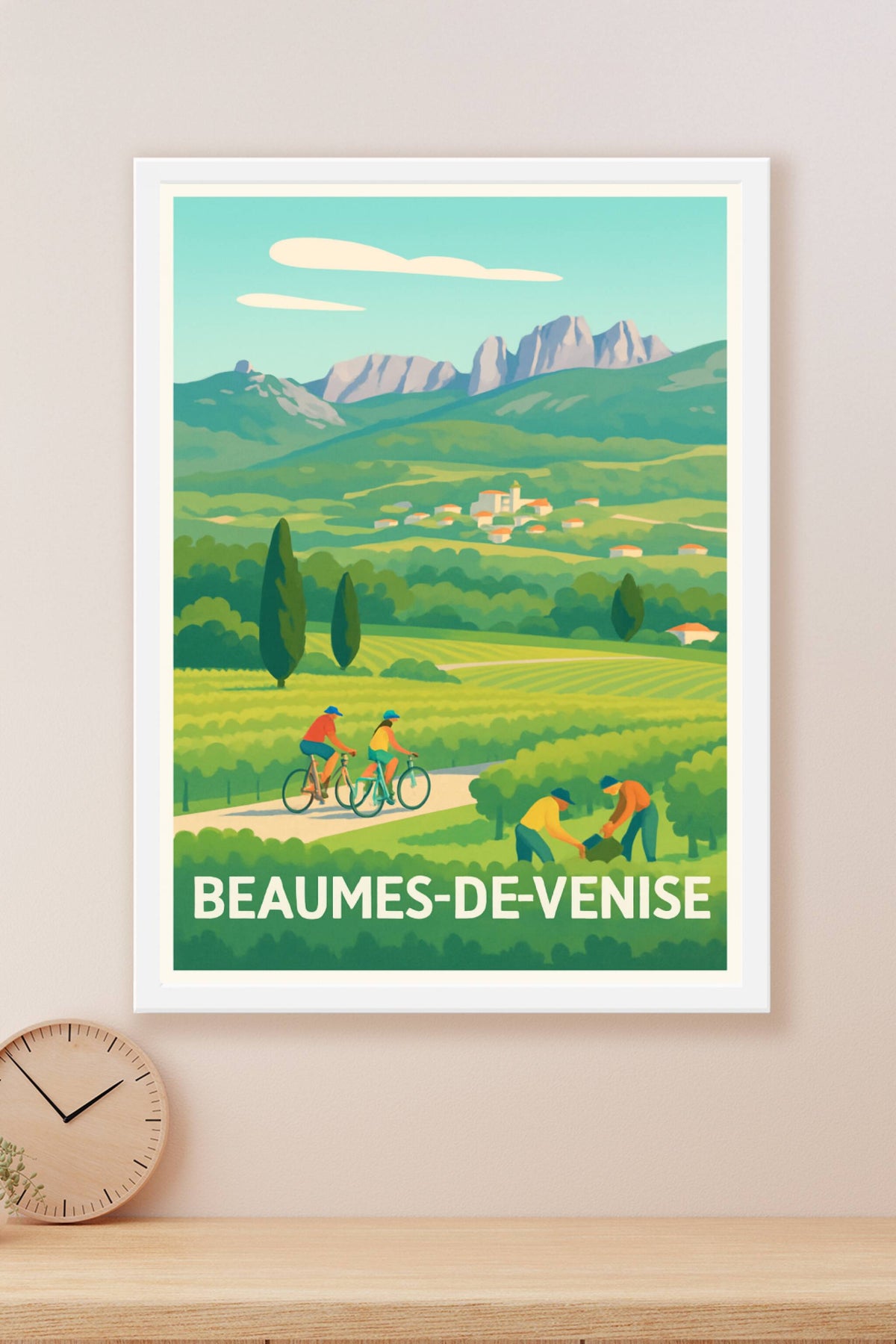 Affiche Beaumes-de-Venise — Évasion au cœur des vignobles provençaux · poster d'art de Beaumes-de-Venise