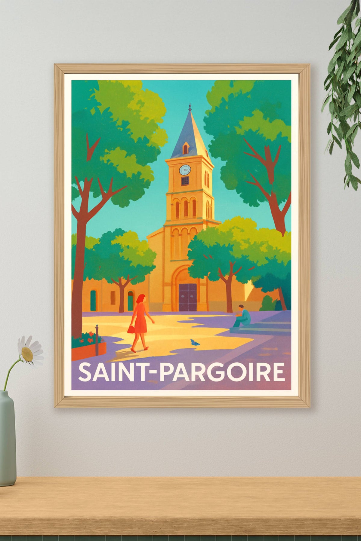 Affiche Saint-Pargoire — Tranquillité et charme en plein cœur du village · poster d'art de Saint-Pargoire