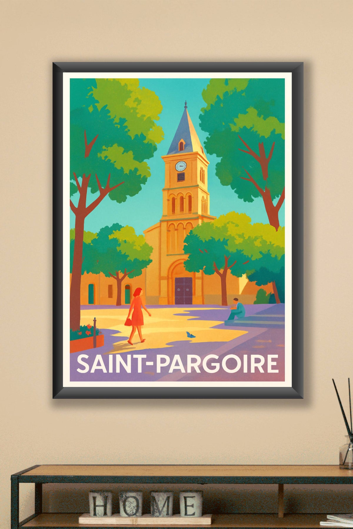 Affiche Saint-Pargoire — Tranquillité et charme en plein cœur du village · poster d'art de Saint-Pargoire