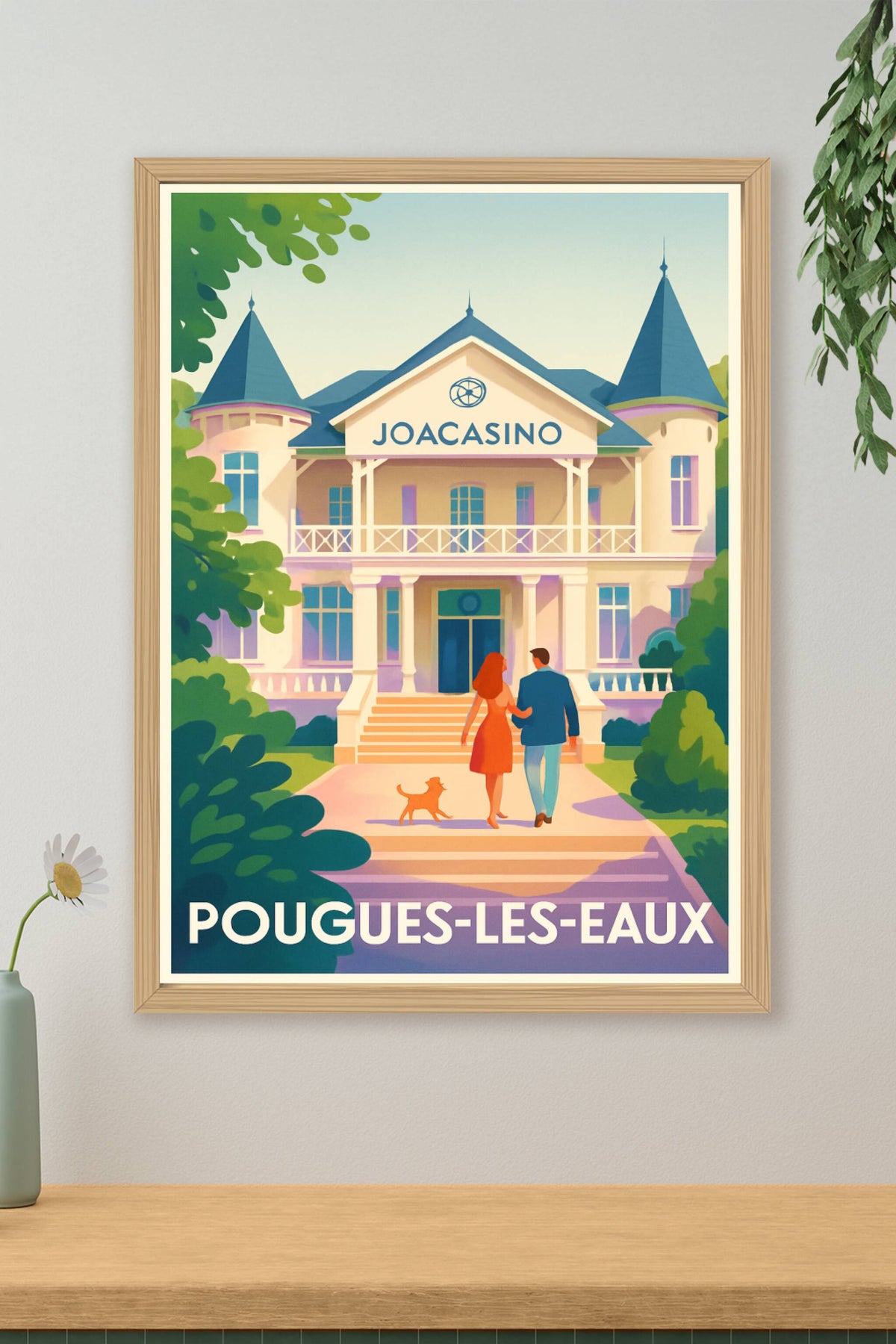 Affiche Pougues-les-Eaux — L'élégance du Joacasino · poster d'art de Pougues-les-Eaux
