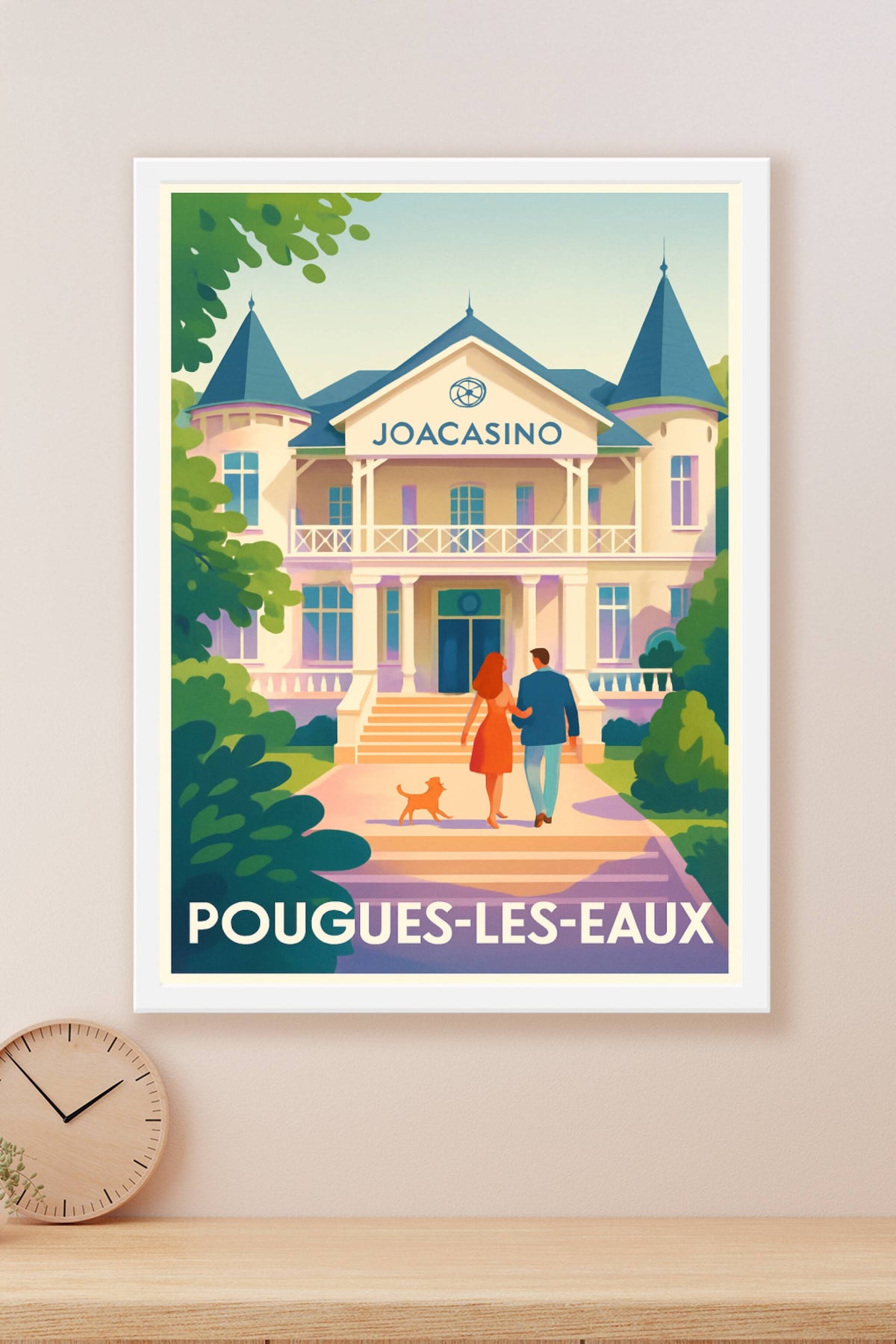Affiche Pougues-les-Eaux — L'élégance du Joacasino · poster d'art de Pougues-les-Eaux