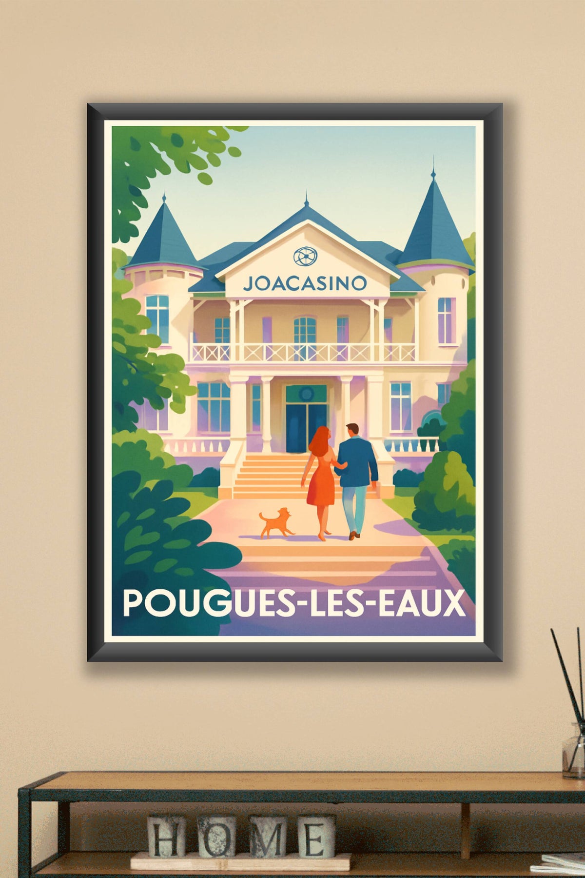 Affiche Pougues-les-Eaux — L'élégance du Joacasino · poster d'art de Pougues-les-Eaux