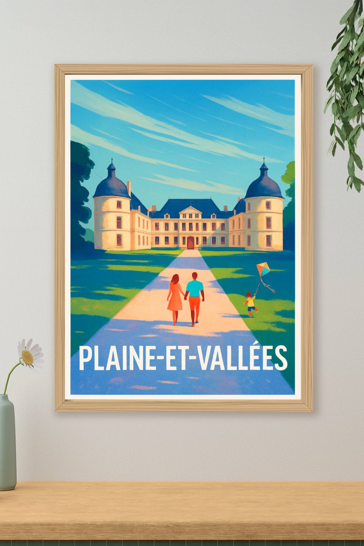 Affiche Plaine-et-Vallées — Promenade au Château en famille · poster d'art de Plaine-et-Vallées