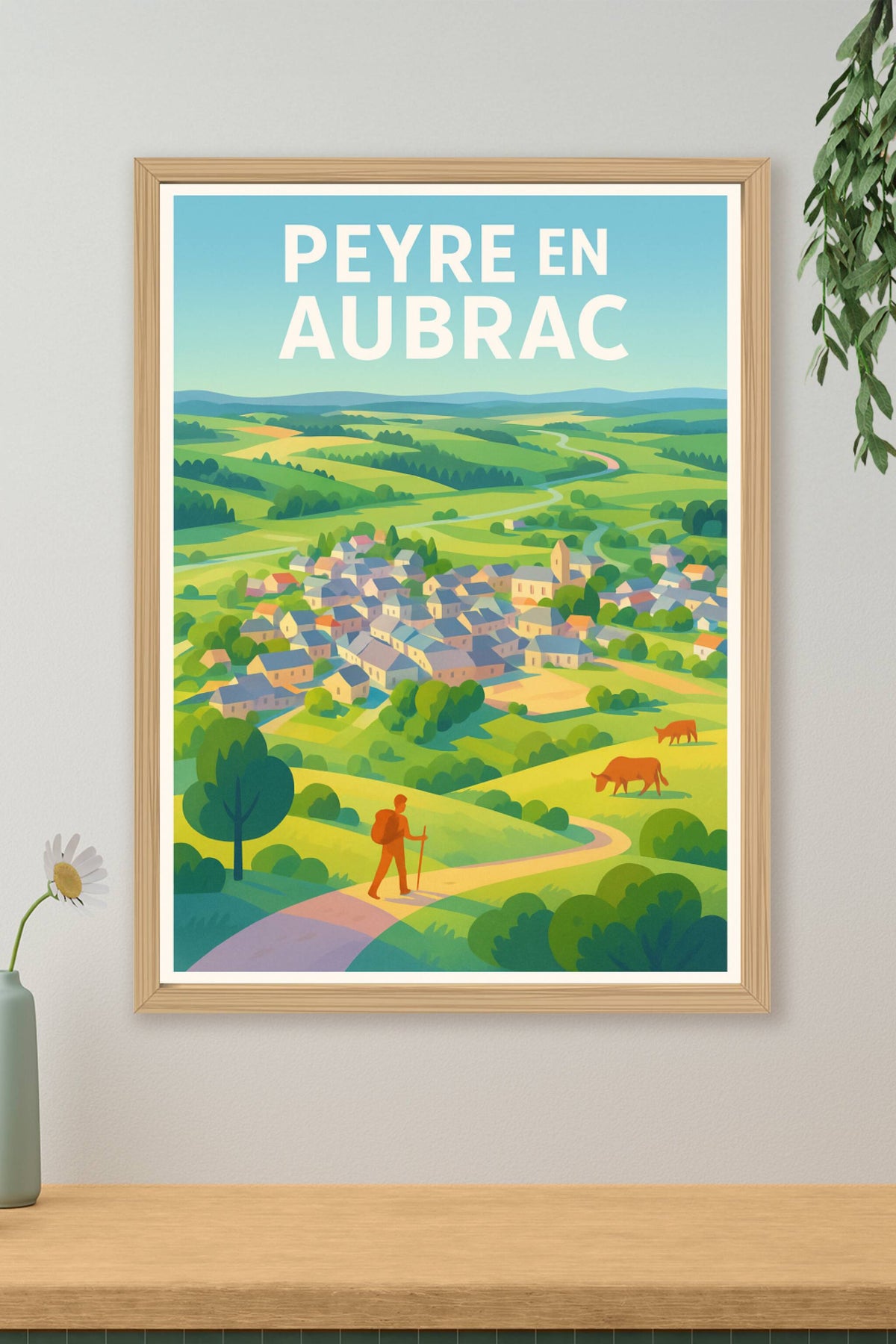 Affiche Peyre en Aubrac — Évasion au cœur des paysages verdoyants · poster d'art de Peyre en Aubrac