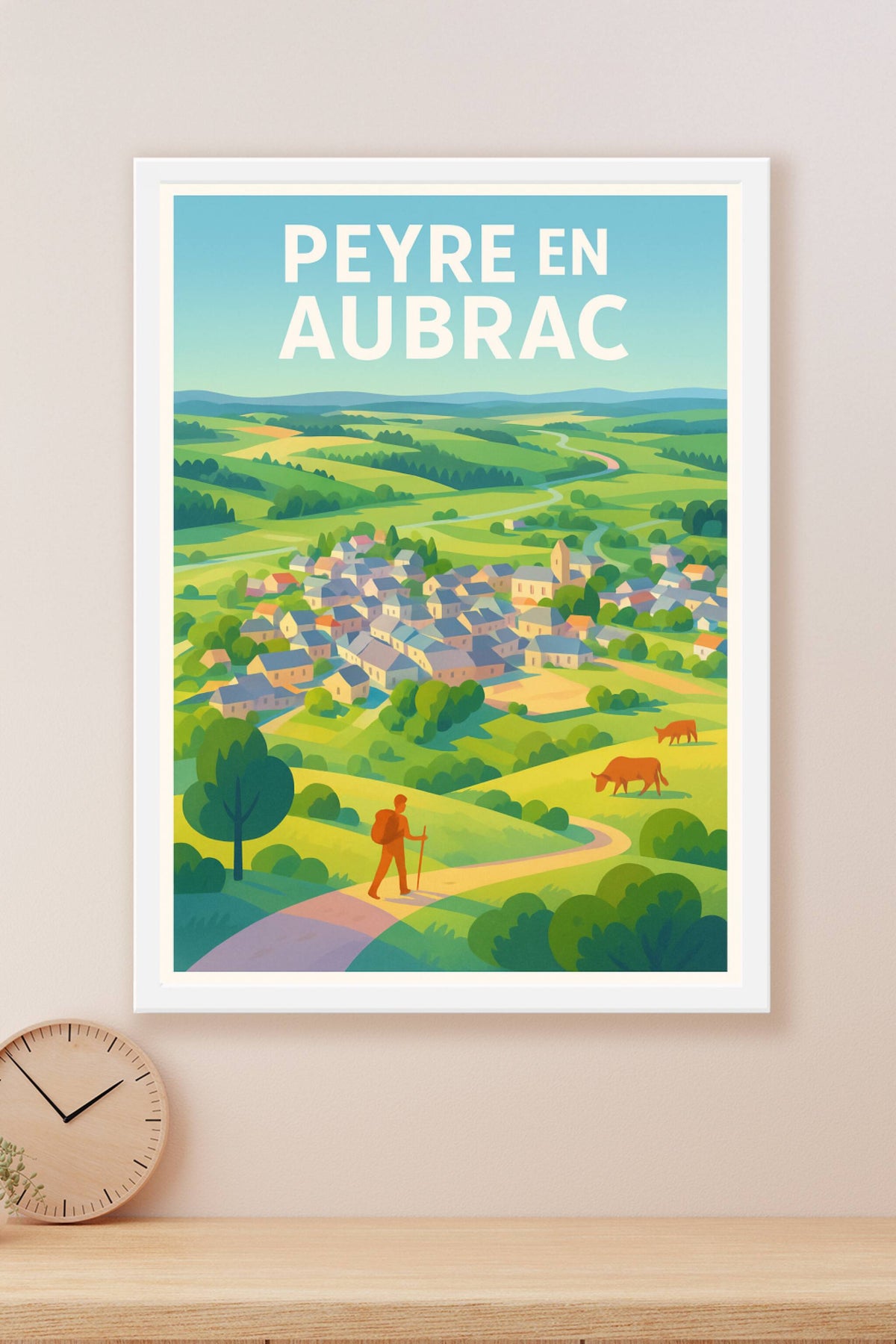 Affiche Peyre en Aubrac — Évasion au cœur des paysages verdoyants · poster d'art de Peyre en Aubrac