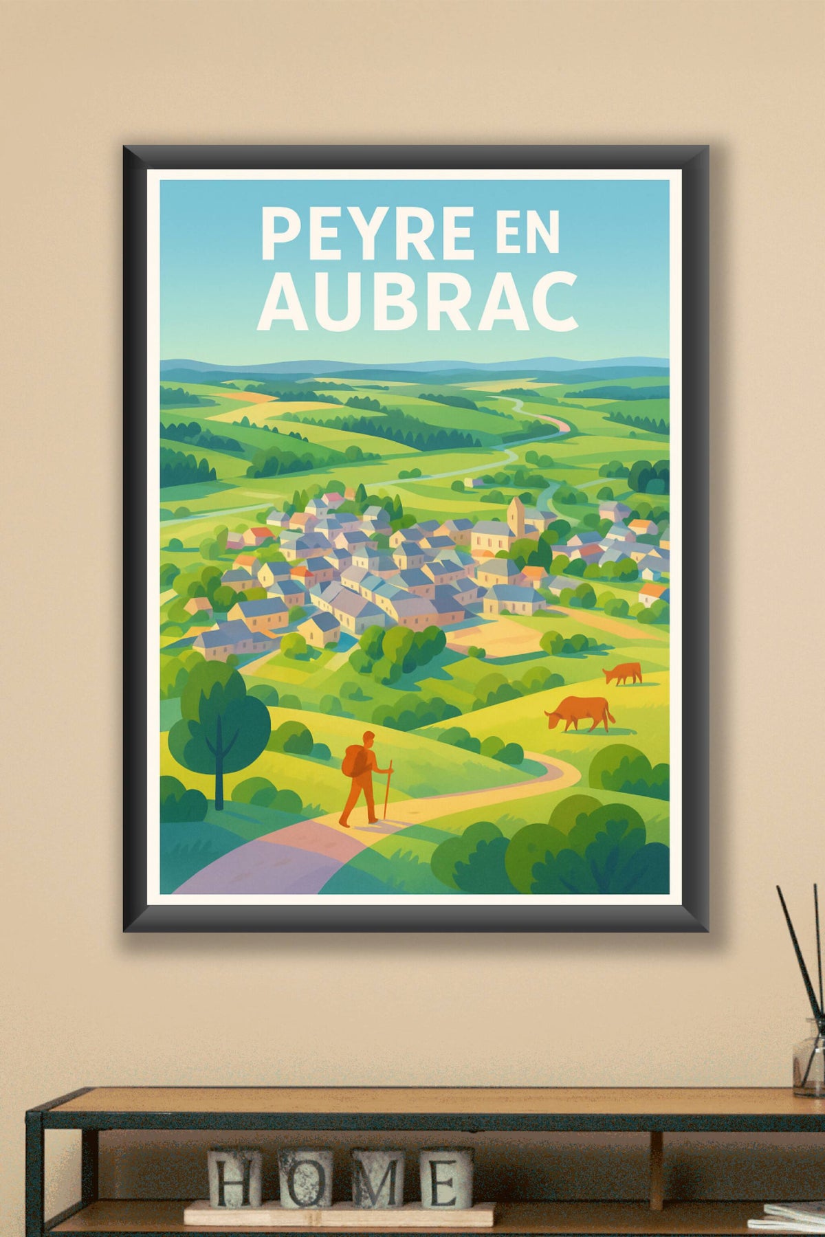 Affiche Peyre en Aubrac — Évasion au cœur des paysages verdoyants · poster d'art de Peyre en Aubrac