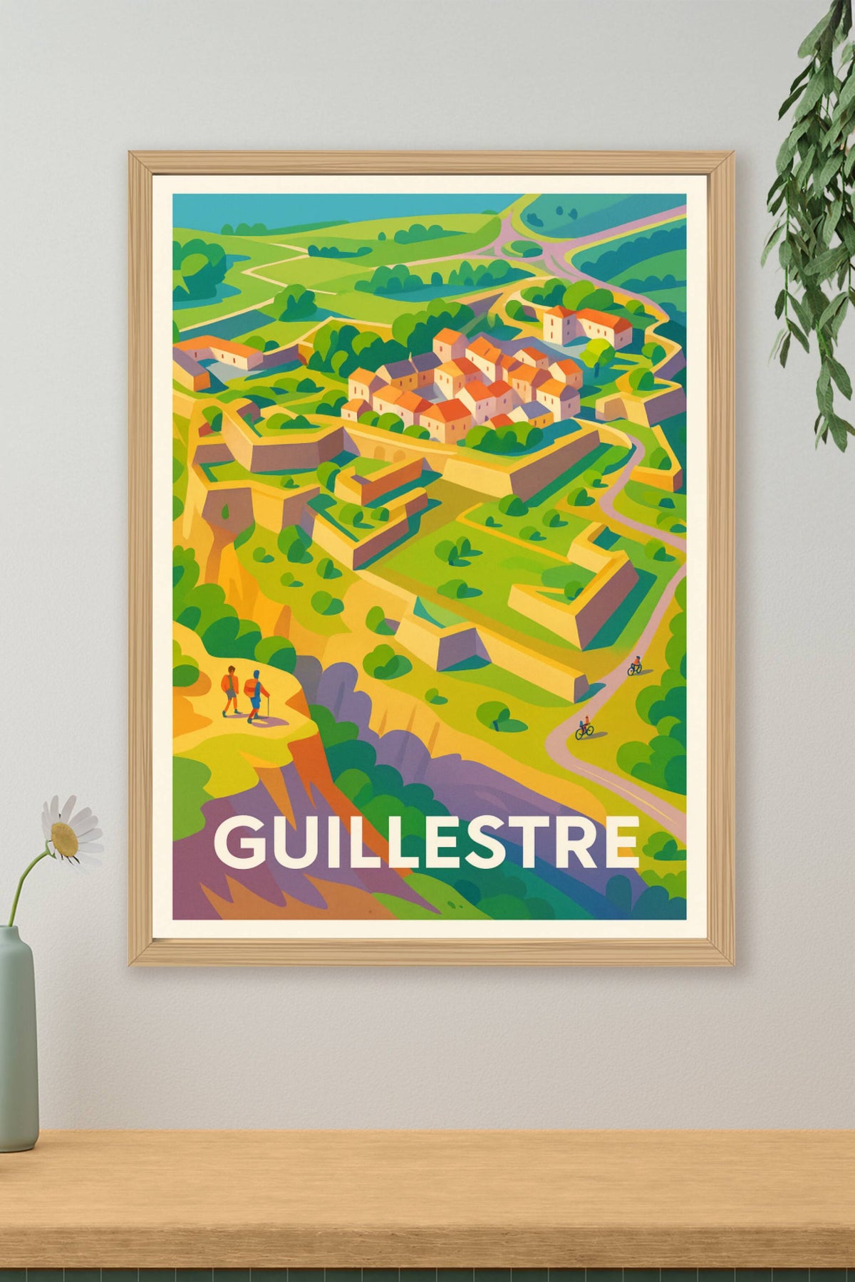Affiche Guilestre — Panorama enchanteur et fortifications emblématiques · poster d'art de Guilestre