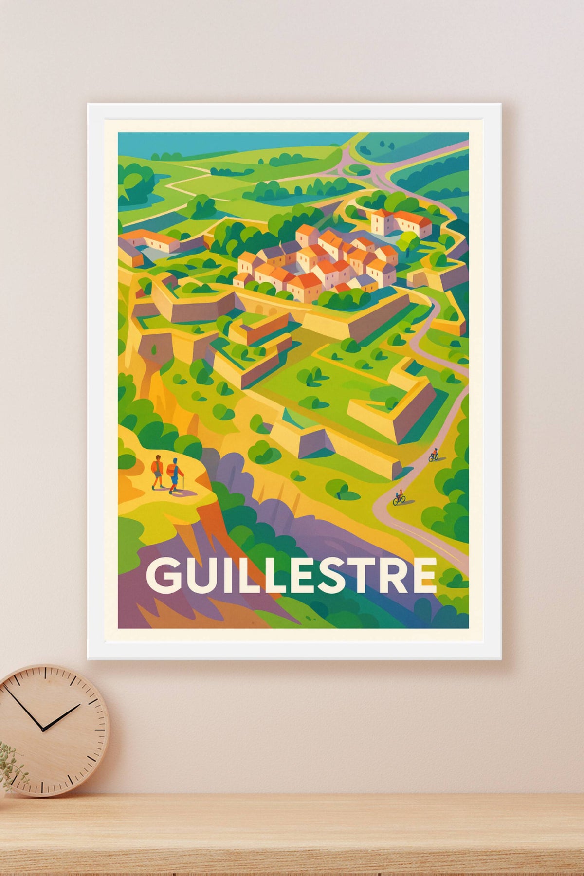 Affiche Guilestre — Panorama enchanteur et fortifications emblématiques · poster d'art de Guilestre