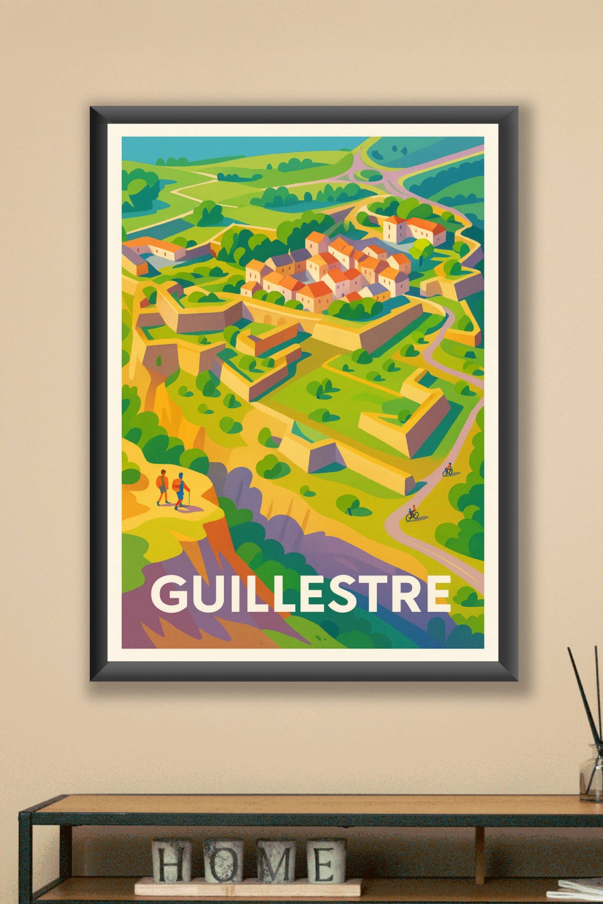 Affiche Guilestre — Panorama enchanteur et fortifications emblématiques · poster d'art de Guilestre
