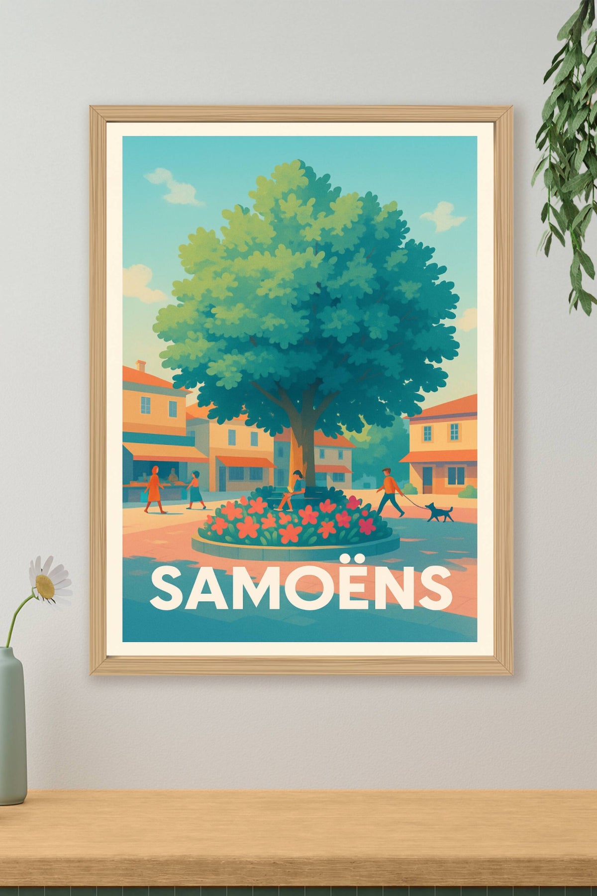 Affiche Samoëns — Charme paisible du cœur de village · poster d'art de Samoëns