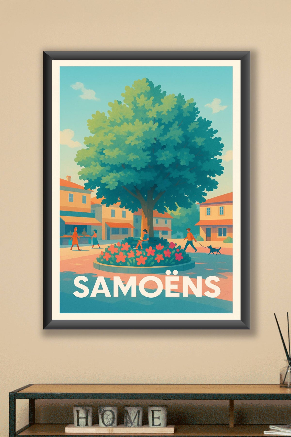 Affiche Samoëns — Charme paisible du cœur de village · poster d'art de Samoëns