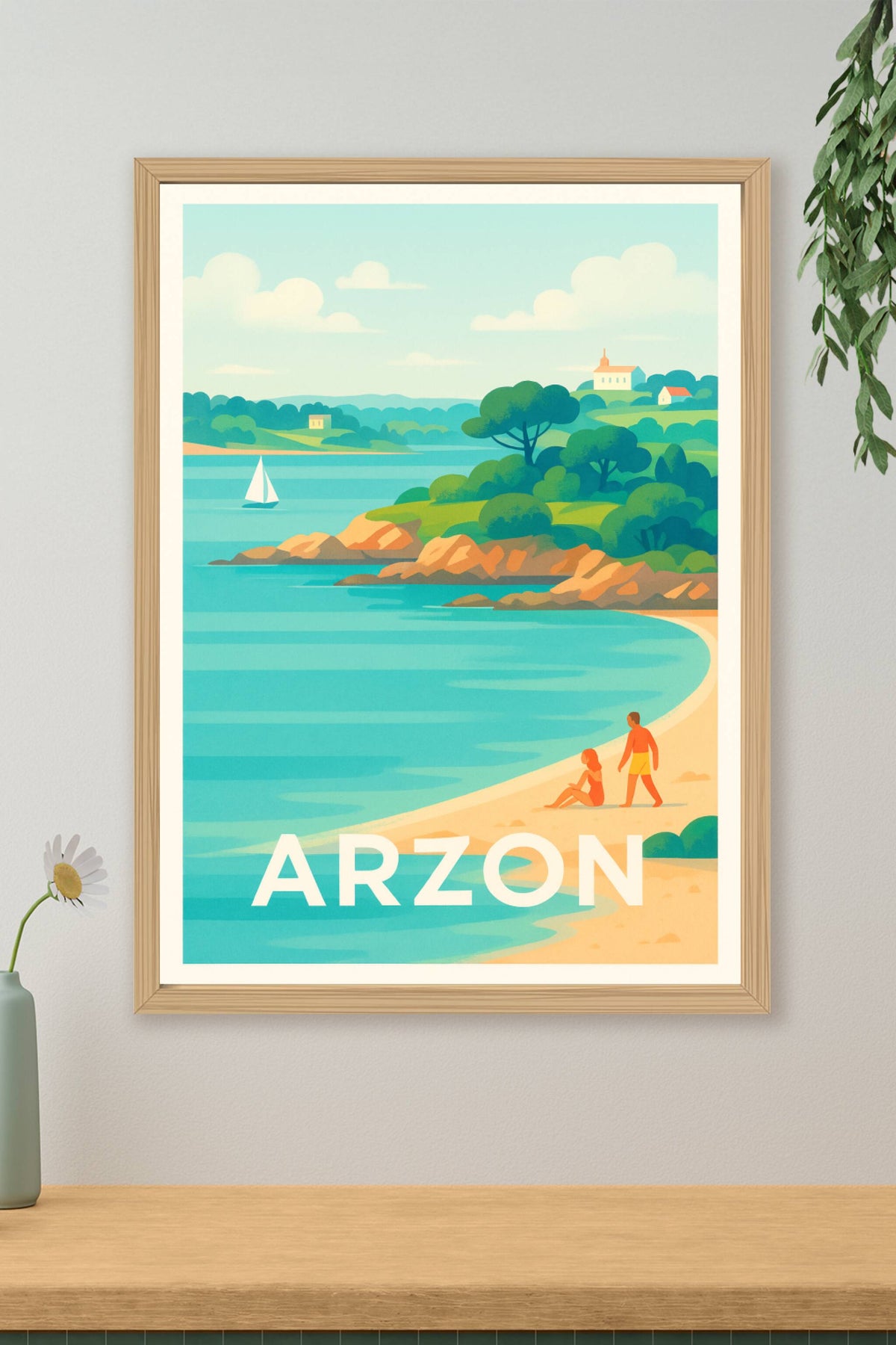 Affiche Arzon — Évasion au bord de l'eau · poster d'art de Arzon