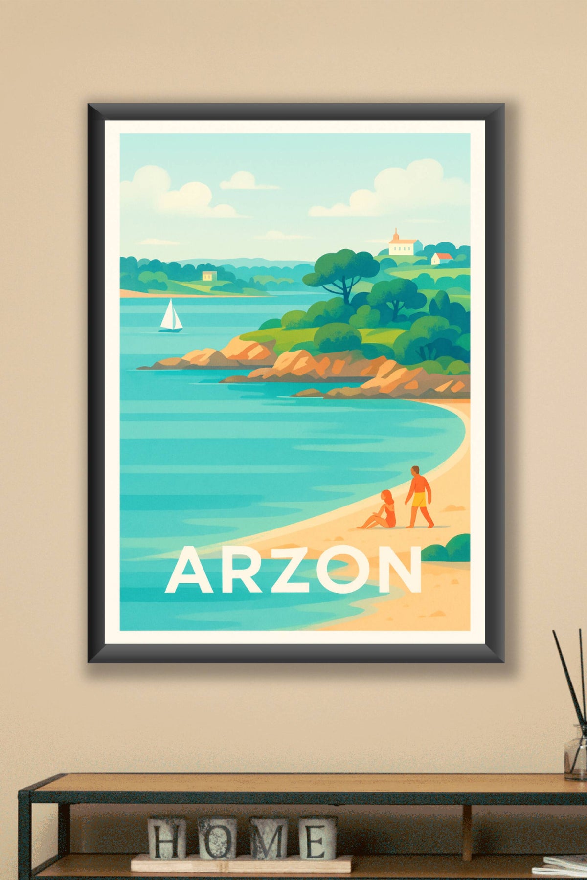 Affiche Arzon — Évasion au bord de l'eau · poster d'art de Arzon