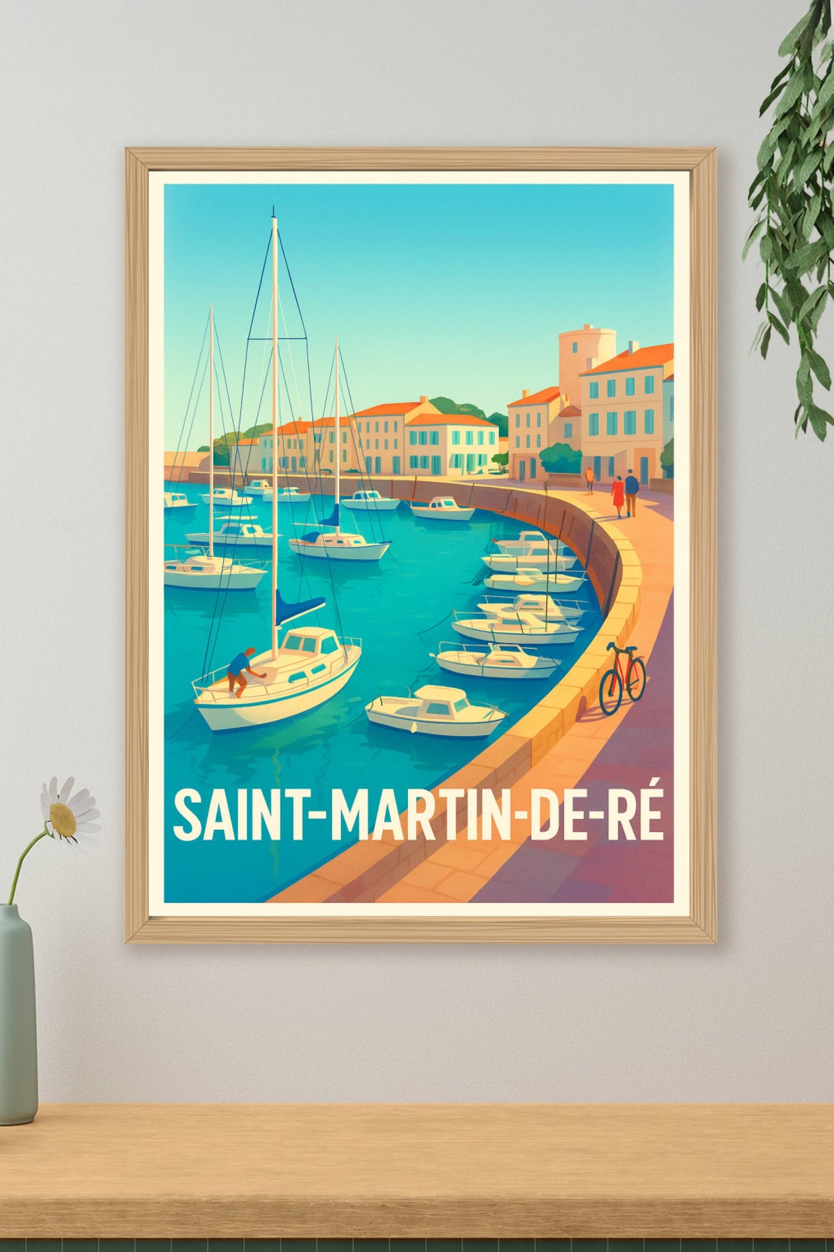 Affiche Saint-Martin-de-Ré — L'élégance tranquille du port insulaire · poster d'art de Saint-Martin-de-Ré