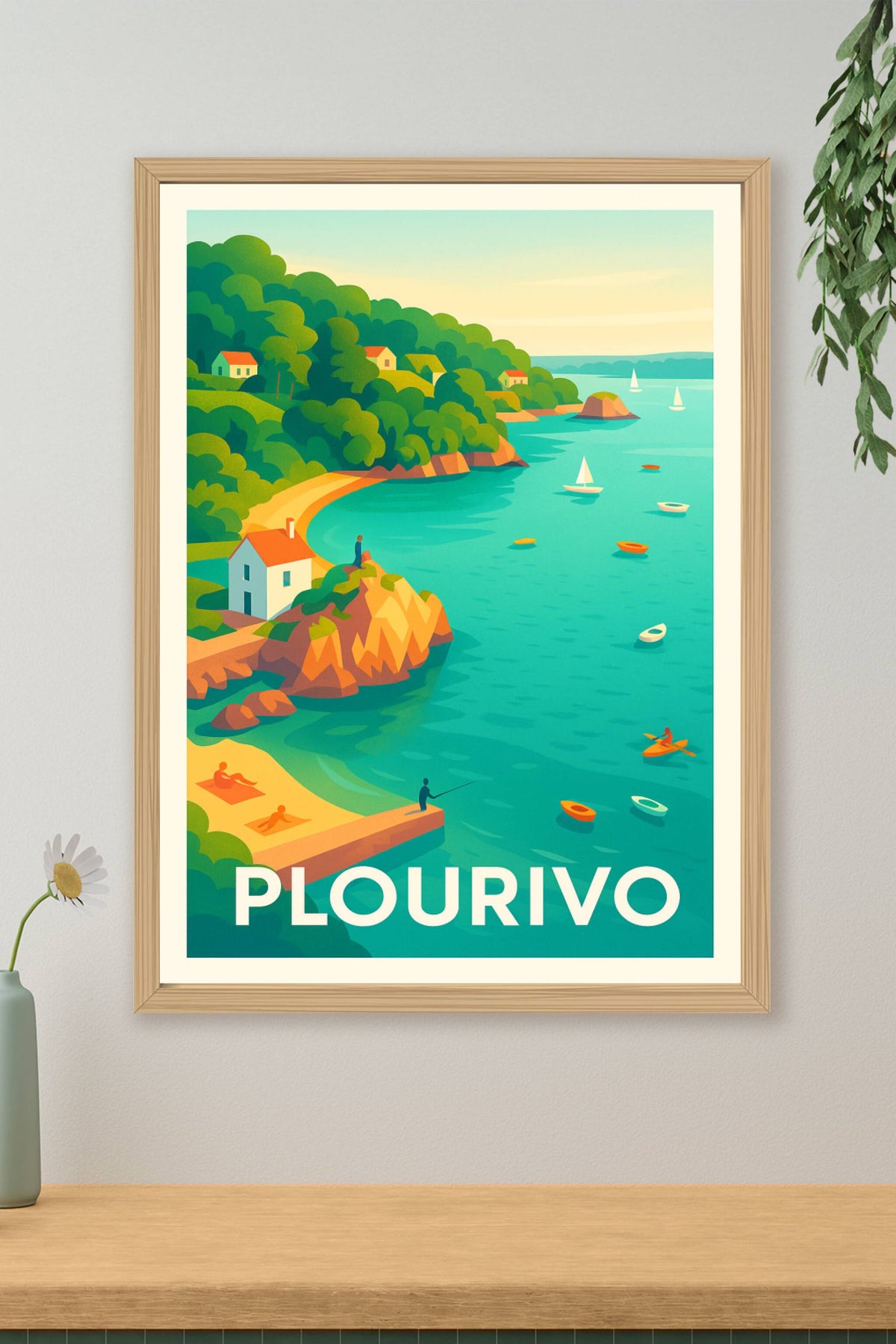 Affiche Plourivo — Évasion et calme côtier · poster d'art de Plourivo