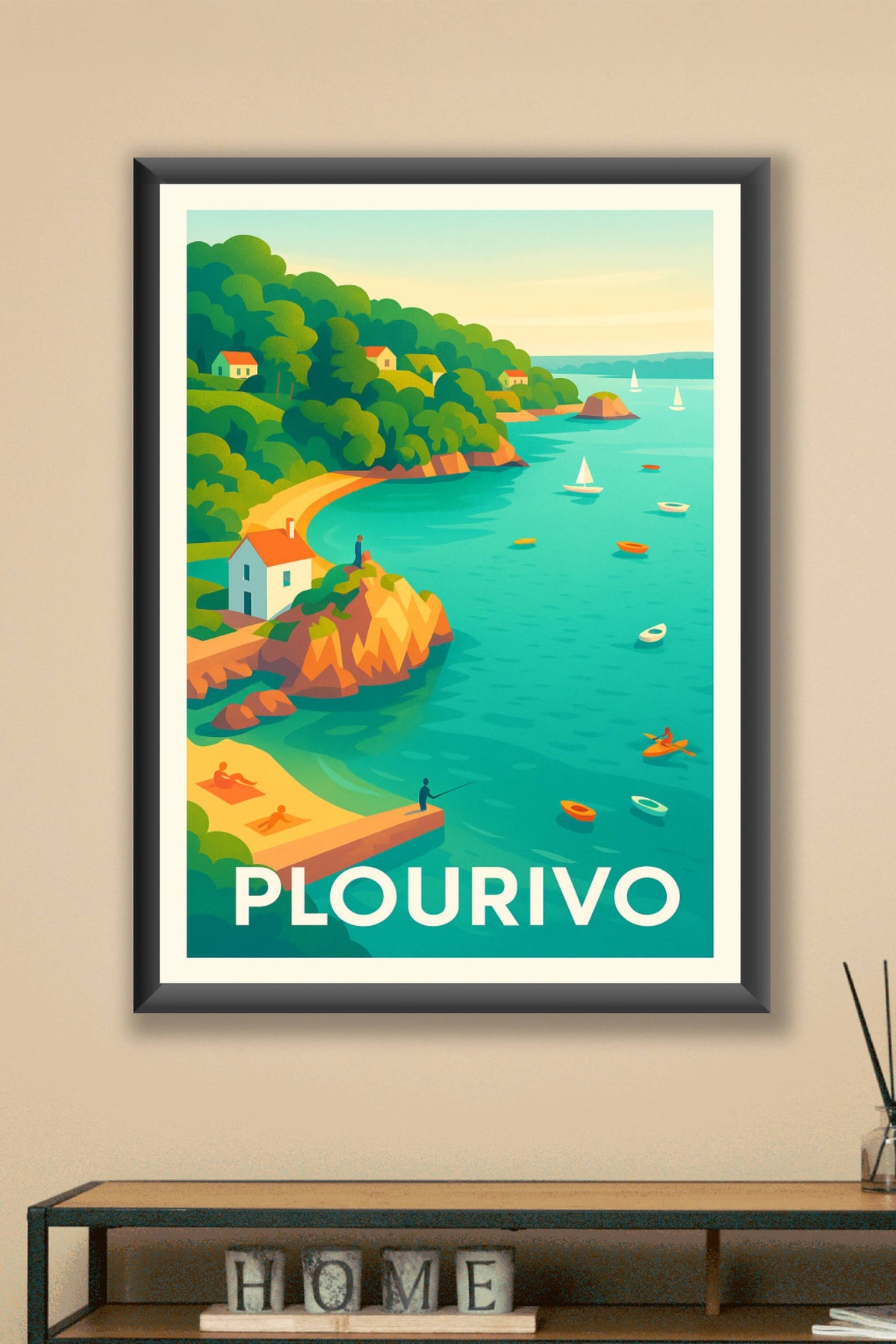 Affiche Plourivo — Évasion et calme côtier · poster d'art de Plourivo