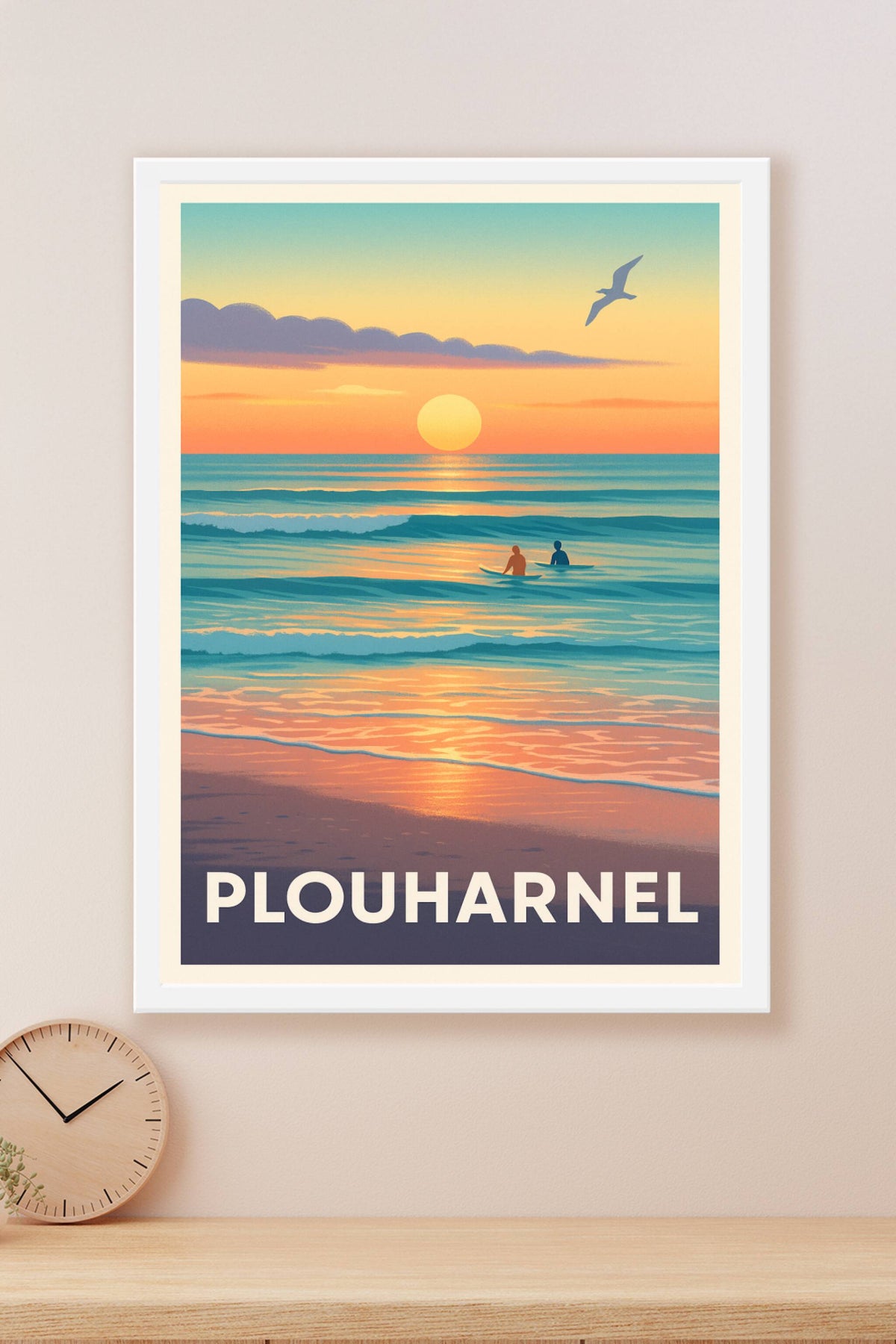 Affiche Plouharnel — Sérénité au coucher de soleil breton · poster d'art de Plouharnel