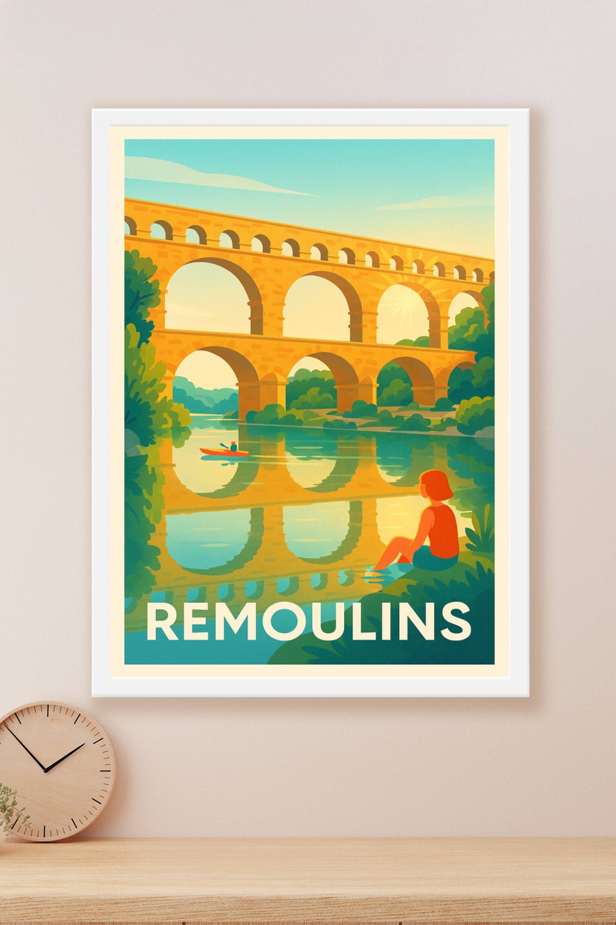 Affiche Remoulins — Sérénité au Pont du Gard · poster d'art de Remoulins