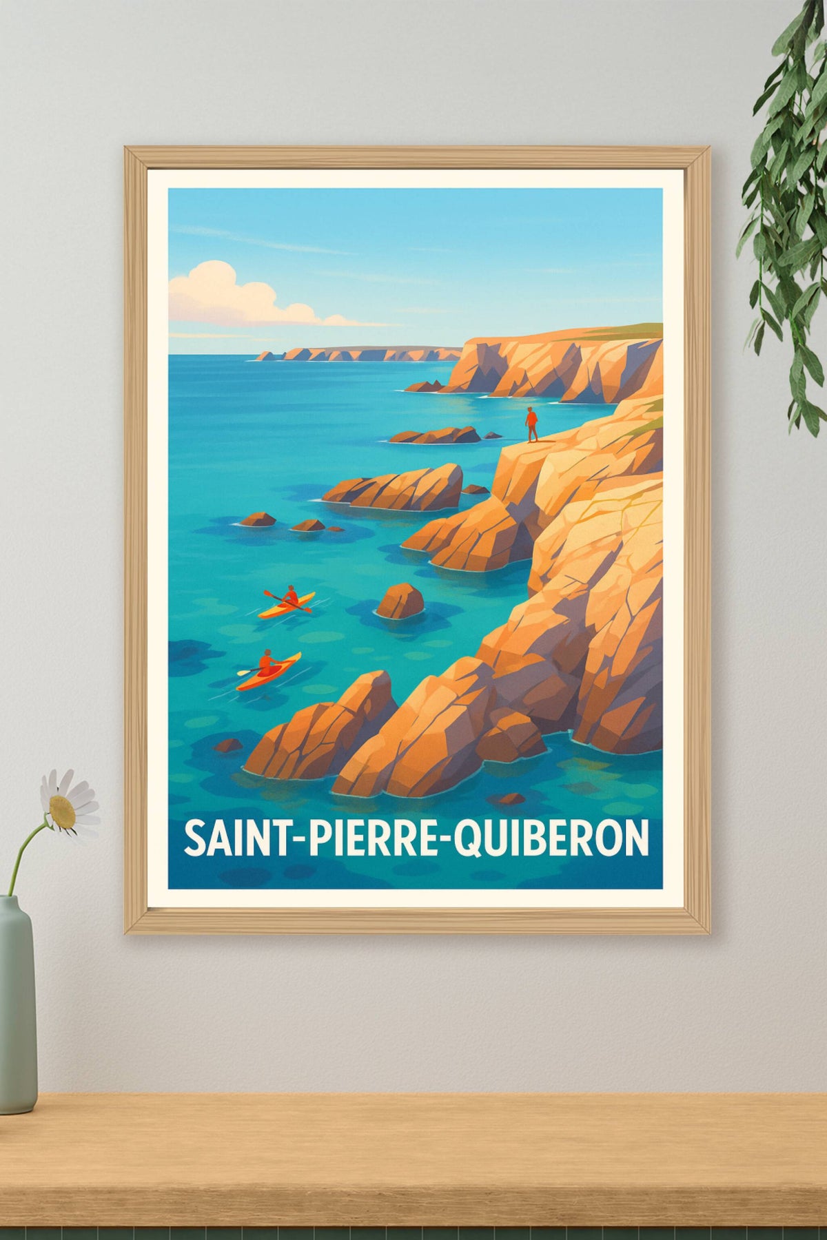 Affiche Saint-Pierre-Quiberon — L'appel sauvage des falaises bretonnes · poster d'art de Saint-Pierre-Quiberon