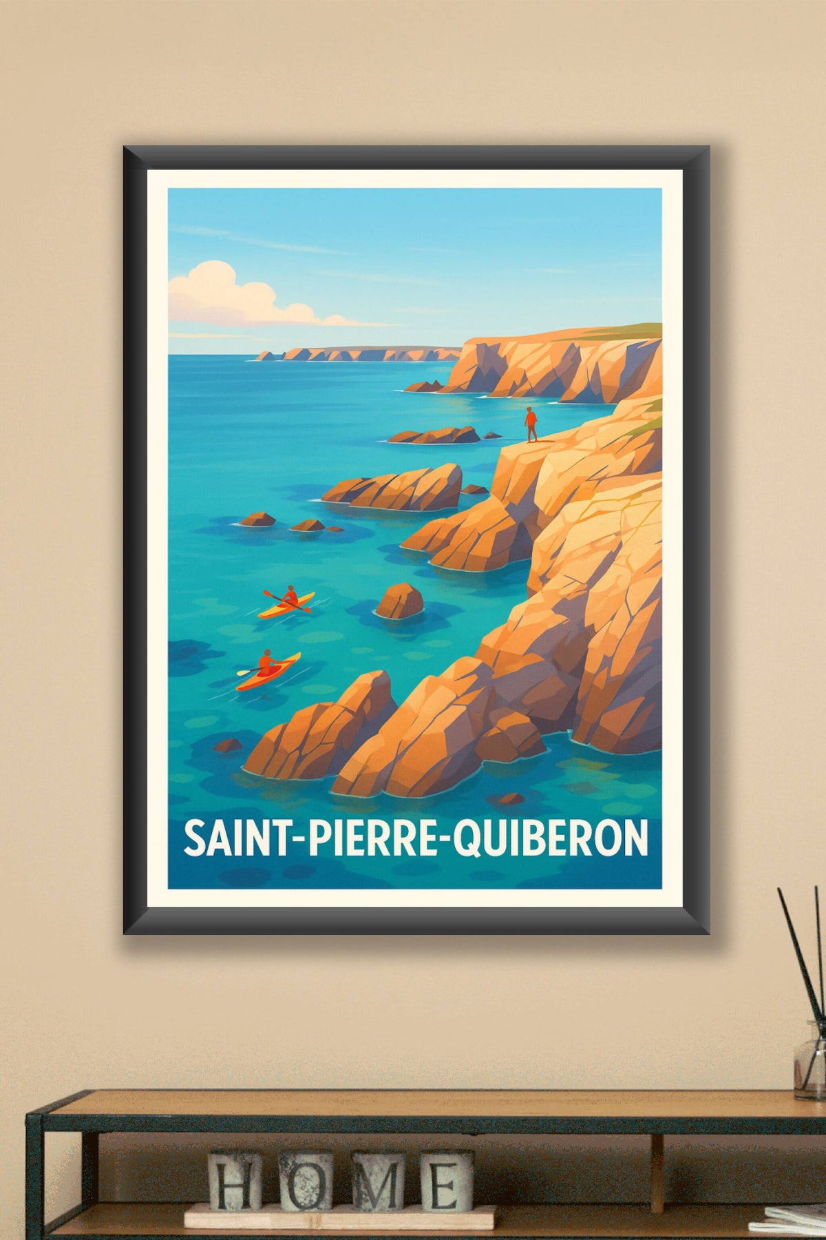 Affiche Saint-Pierre-Quiberon — L'appel sauvage des falaises bretonnes · poster d'art de Saint-Pierre-Quiberon