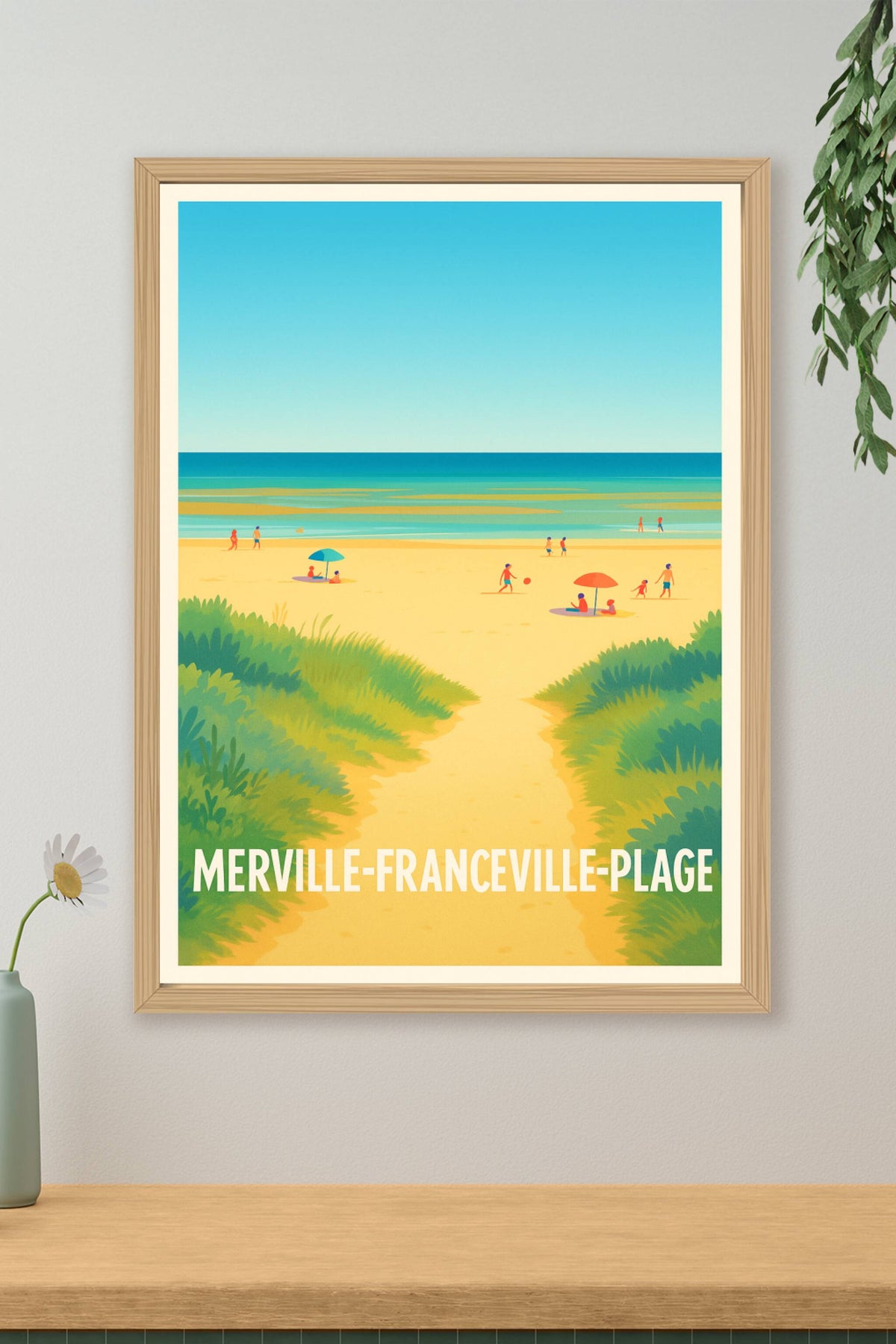 Affiche Merville-Franceville-Plage — Invitation à la sérénité balnéaire · poster d'art de Merville-Franceville-Plage