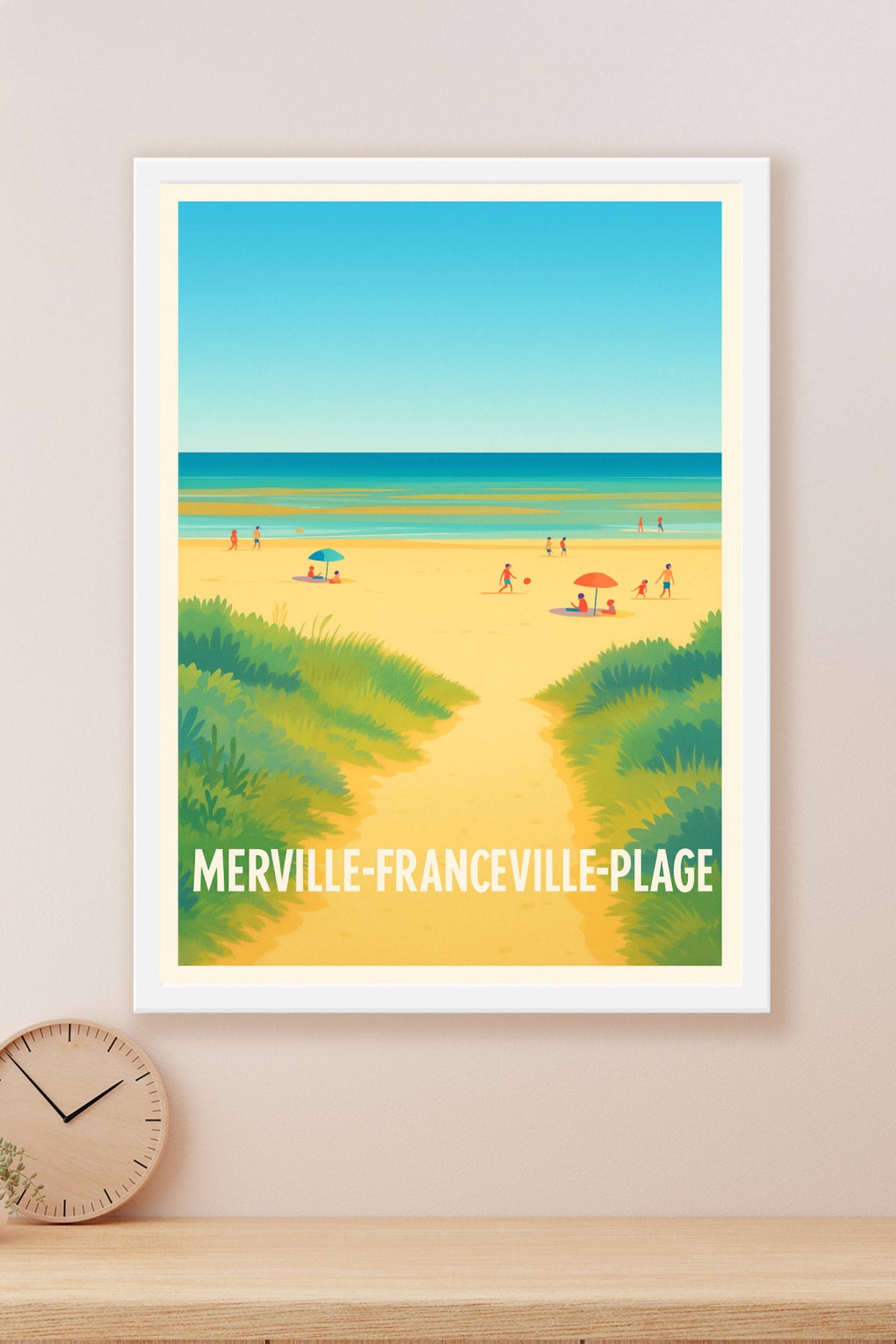 Affiche Merville-Franceville-Plage — Invitation à la sérénité balnéaire · poster d'art de Merville-Franceville-Plage